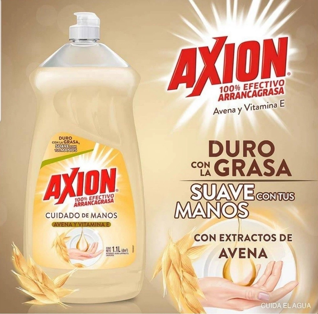 2X AXION LAVATRASTES/AVENA & VITAMINA E/DISHWASH LIQUID/1.1L CADA UNO
