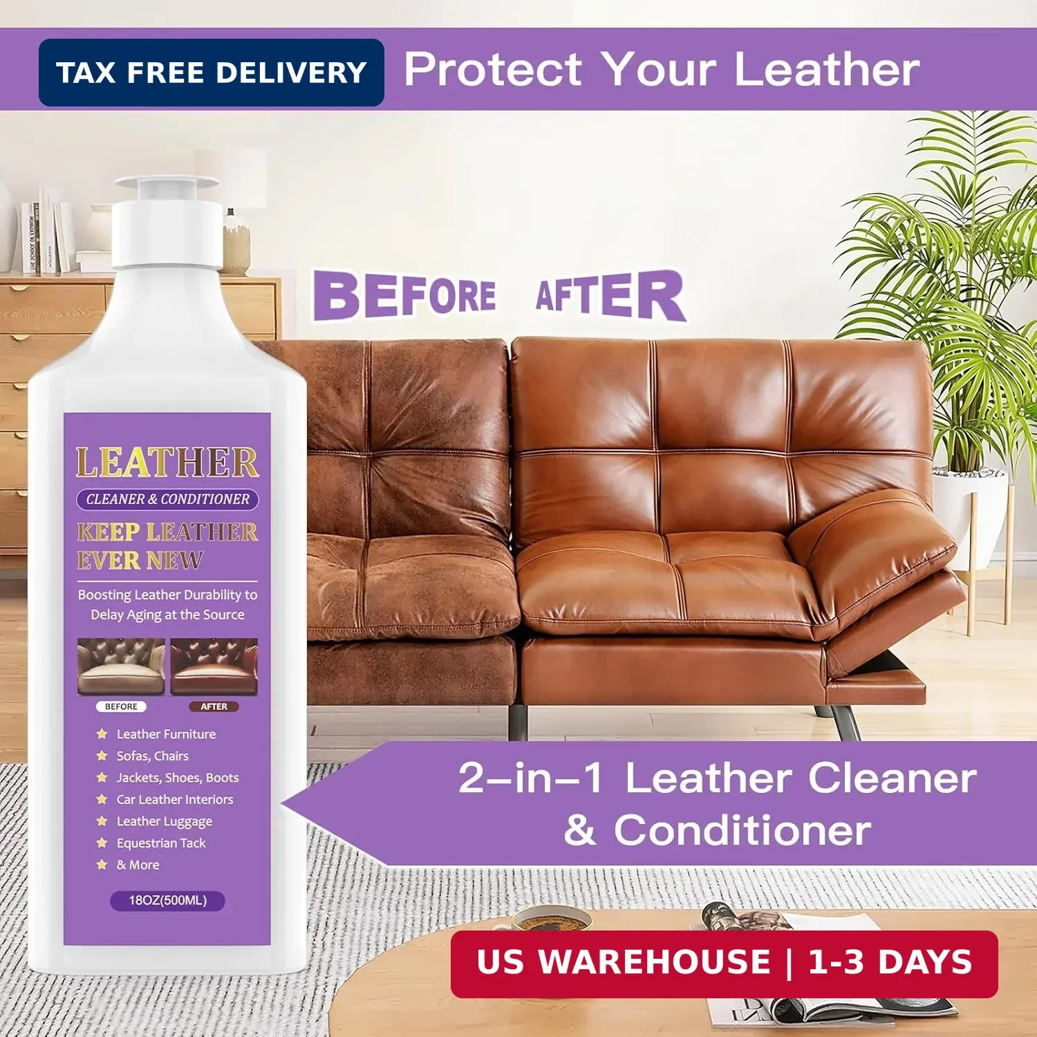 Leather Cleaner & Conditioner – Cleans, Nourishes, Restores & Maintains, Crafted