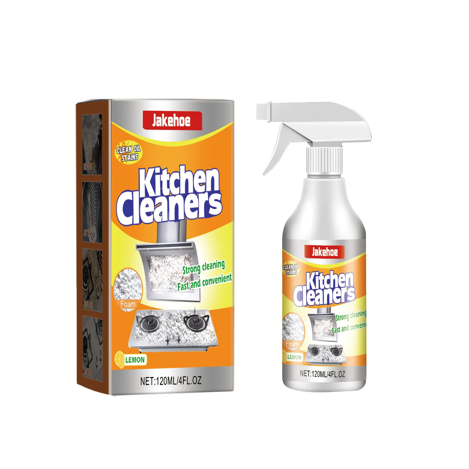 Kitchen Foam Cleaner Degreaser Spray Removes Grease Oil Stains Multi Purpose