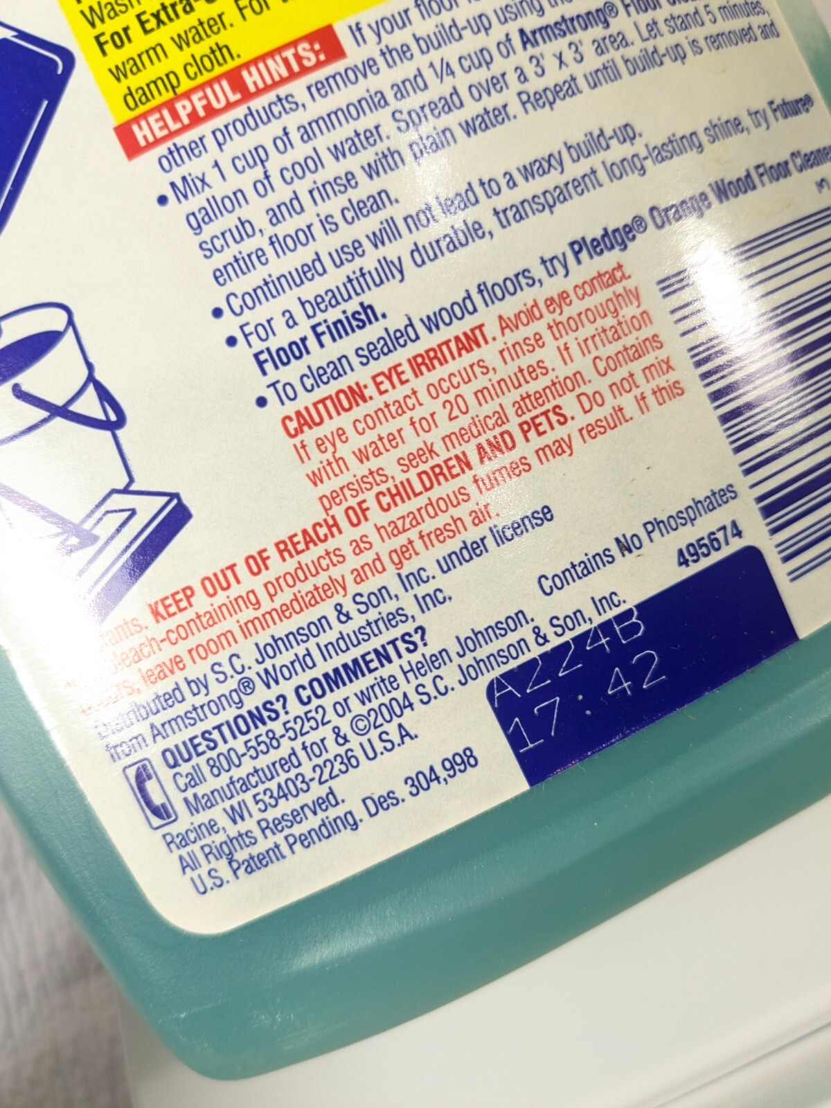 Armstrong Floor Cleaner No Sticky Residue Citrus Fresh 2004 SC Johnson 32oz READ