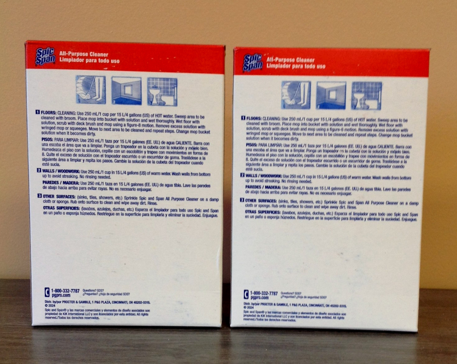Lot of 2 Boxes Spic and Span 31973EA 27 oz. Box All-Purpose Floor Cleaner New