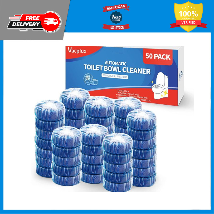 Vacplus Automatic Toilet Bowl Cleaner Tablets, 50Pack, VAT165