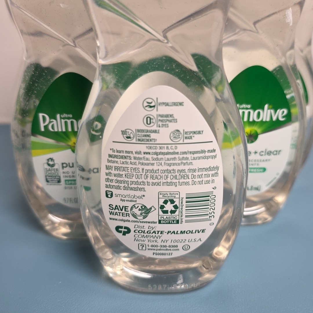 6 Ultra Palmolive Pure + Clear SPRING FRESH Dish Liquid 9.7 FL oz. Dish Soap NEW