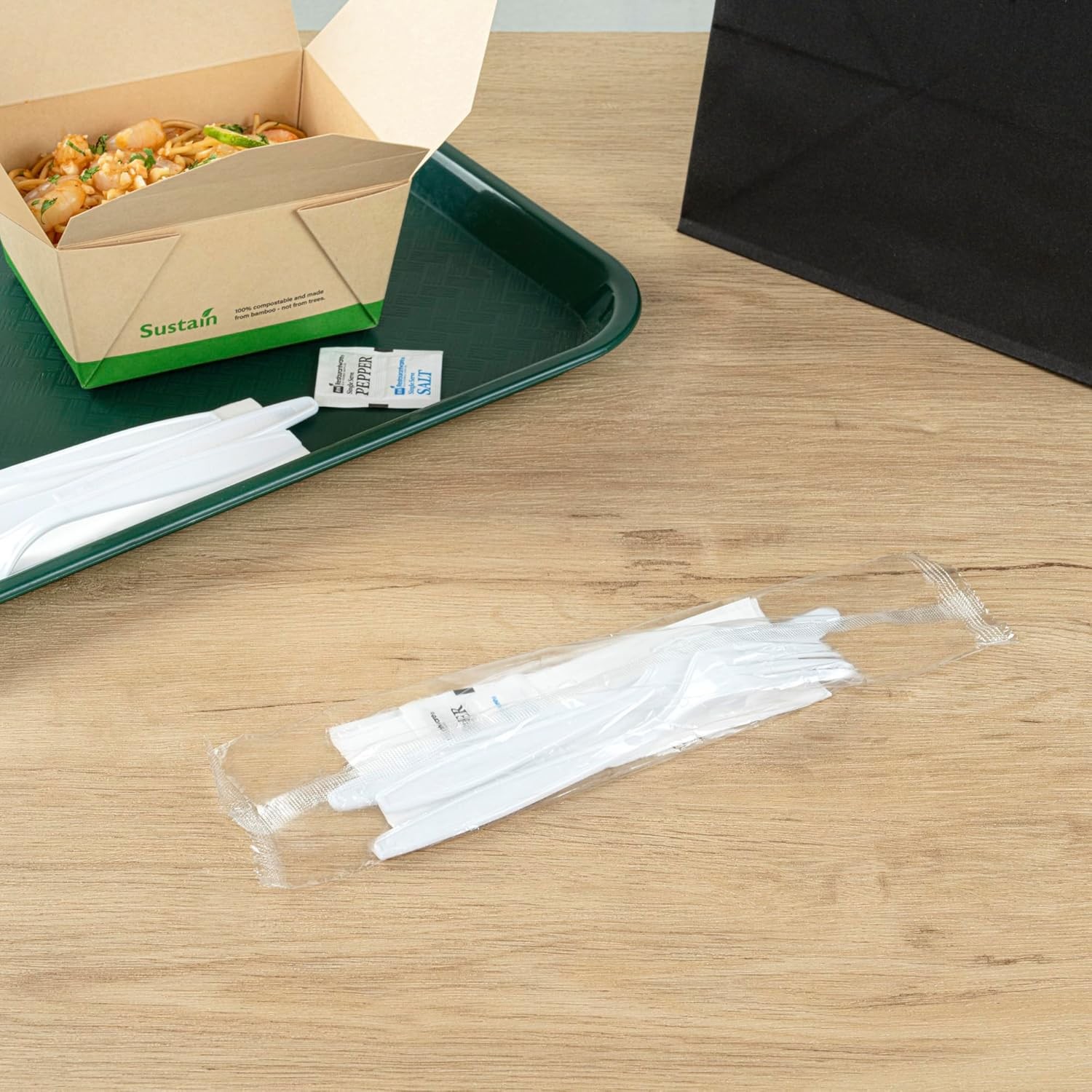 Restaurantware Utensil Kit 500 Pack of Plastic Cutlery Set Individually Wrappe