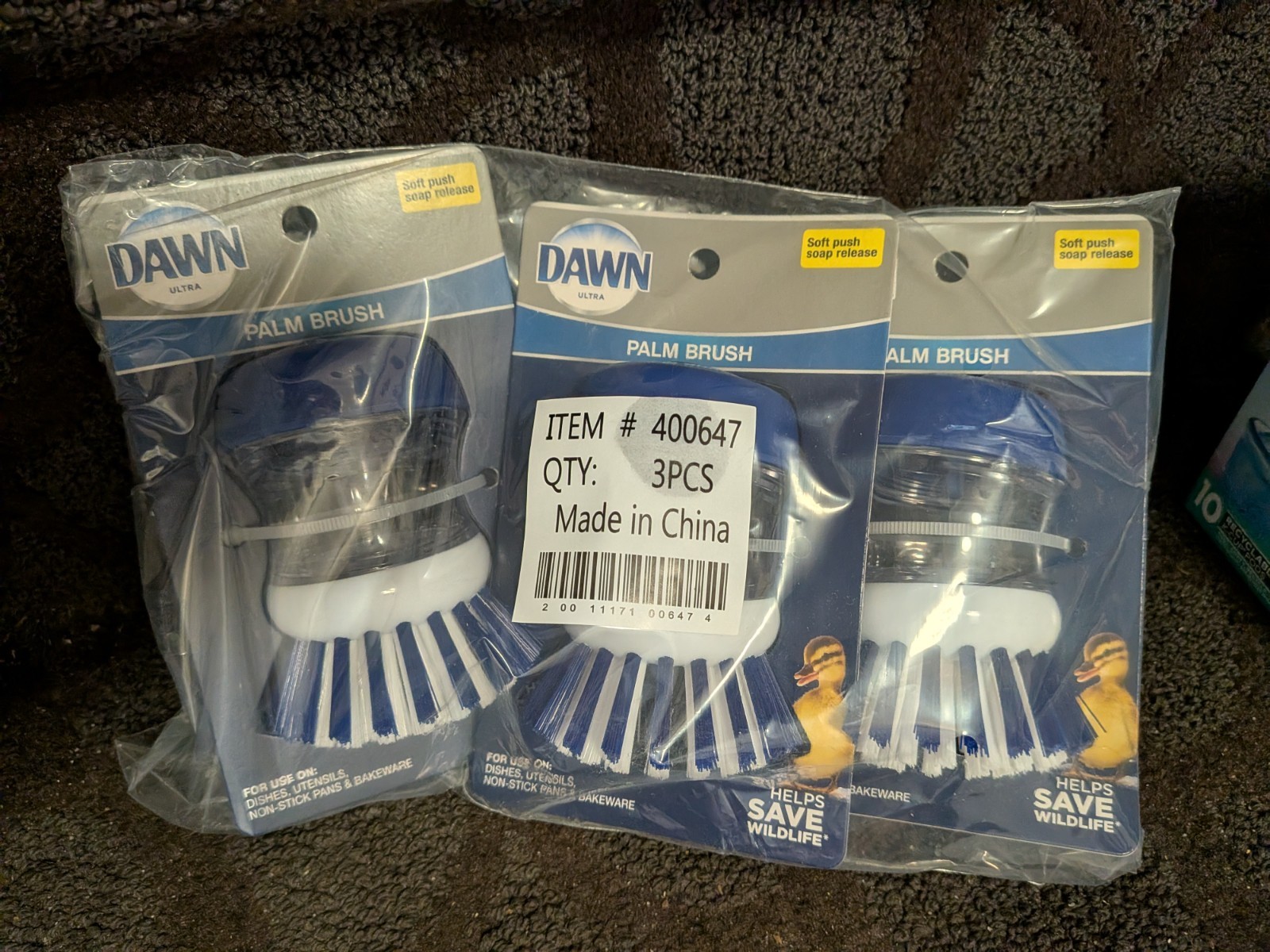 3 * Dawn Ultra Palm Brush – Soft Push Soap Release