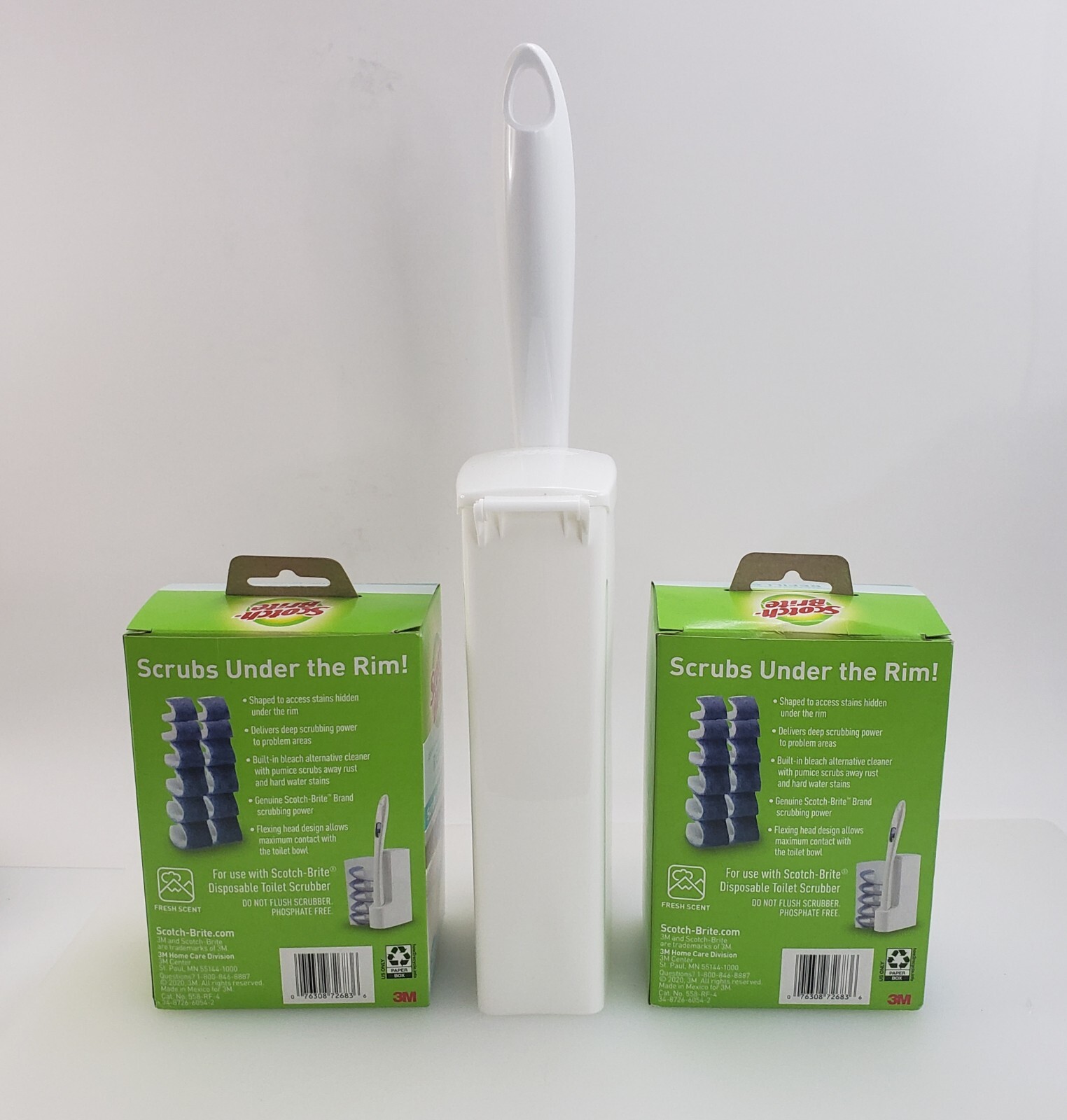 Scotch Brite Toilet Scrubber Wand w Storage Caddy plus 20 Refill Pads NEW