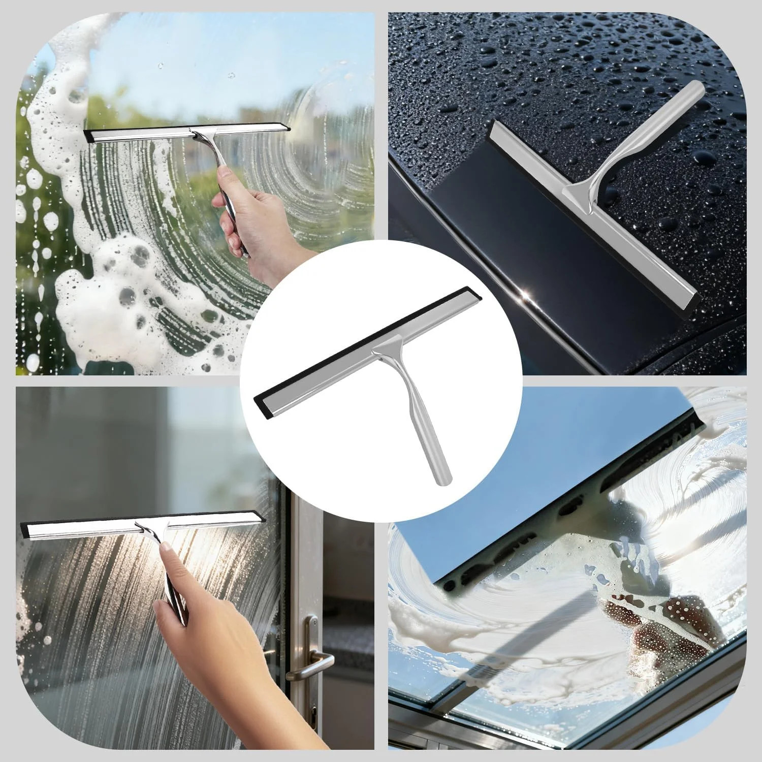 Squeegee for Shower Glass, 10-Inch Shower Squeegee for Glass Doors, All-Purpose