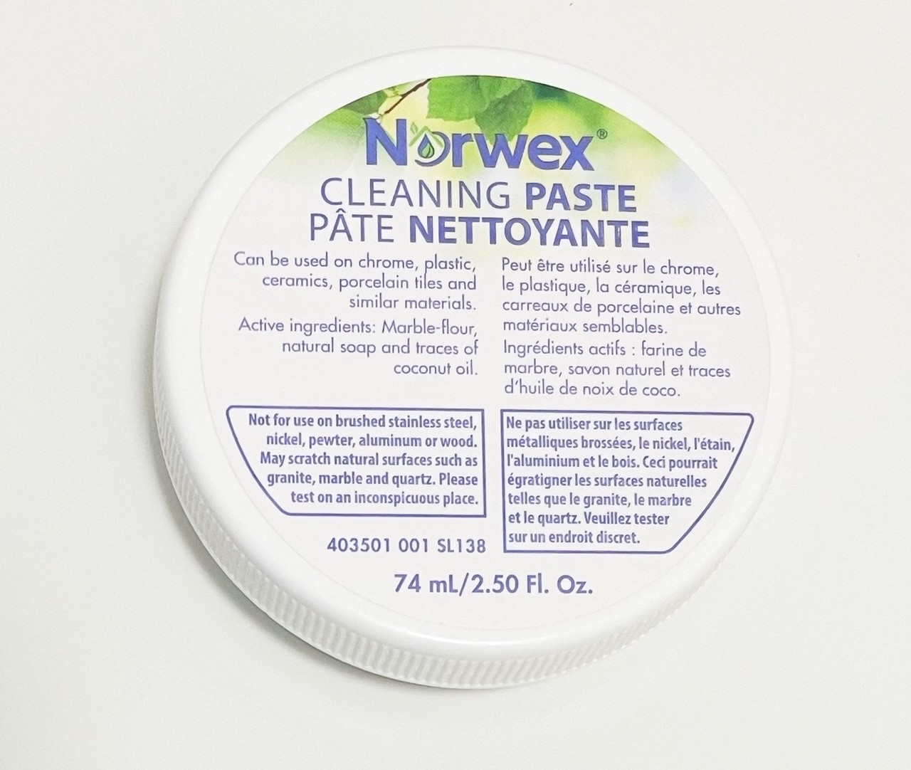 New Norwex Cleaning Paste 74ml 2.50 Fl.Oz Stain Removal, Cleans Dirt & Polish