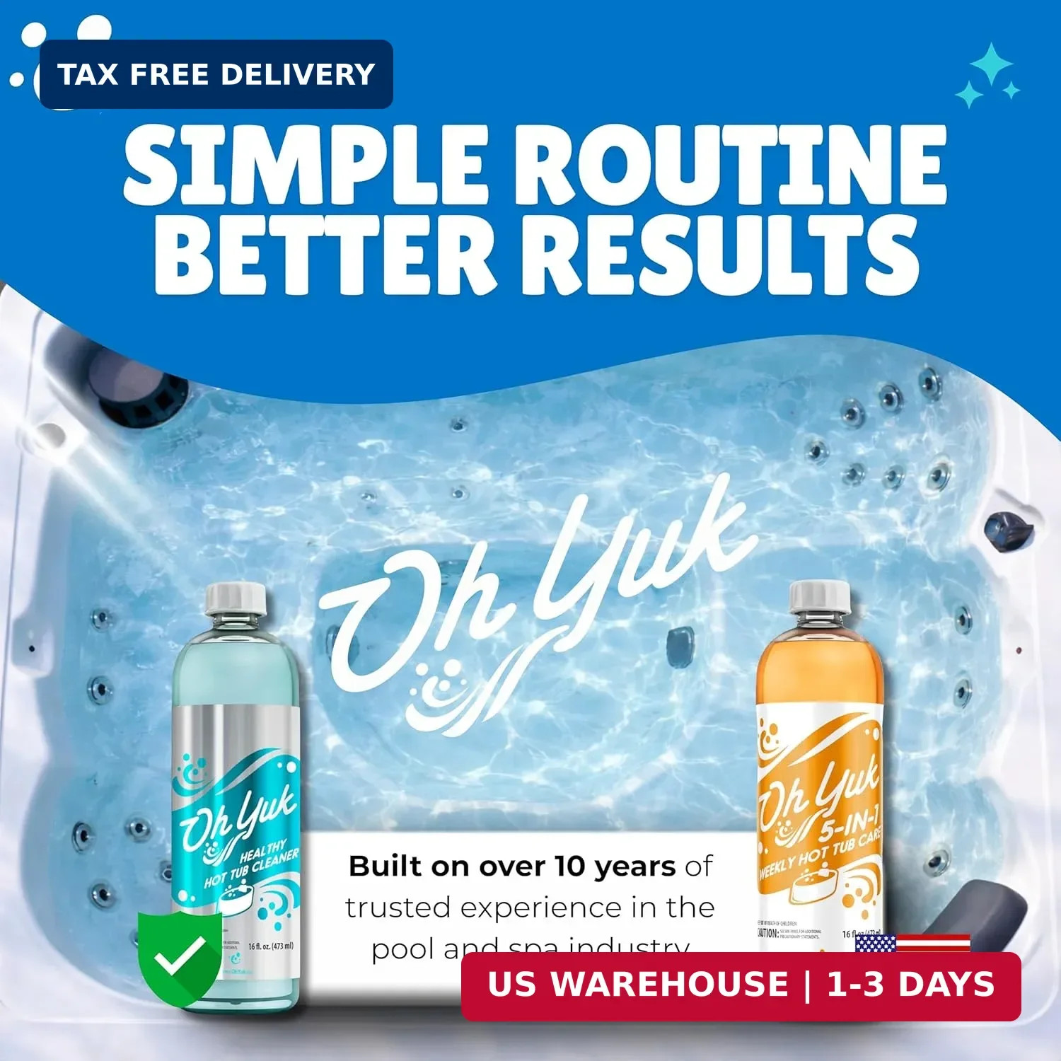 Oh Yuk Healthy Hot Tub Cleaner, Hot Tub Cleaner for Indoor and Outdoor Hot Tubs