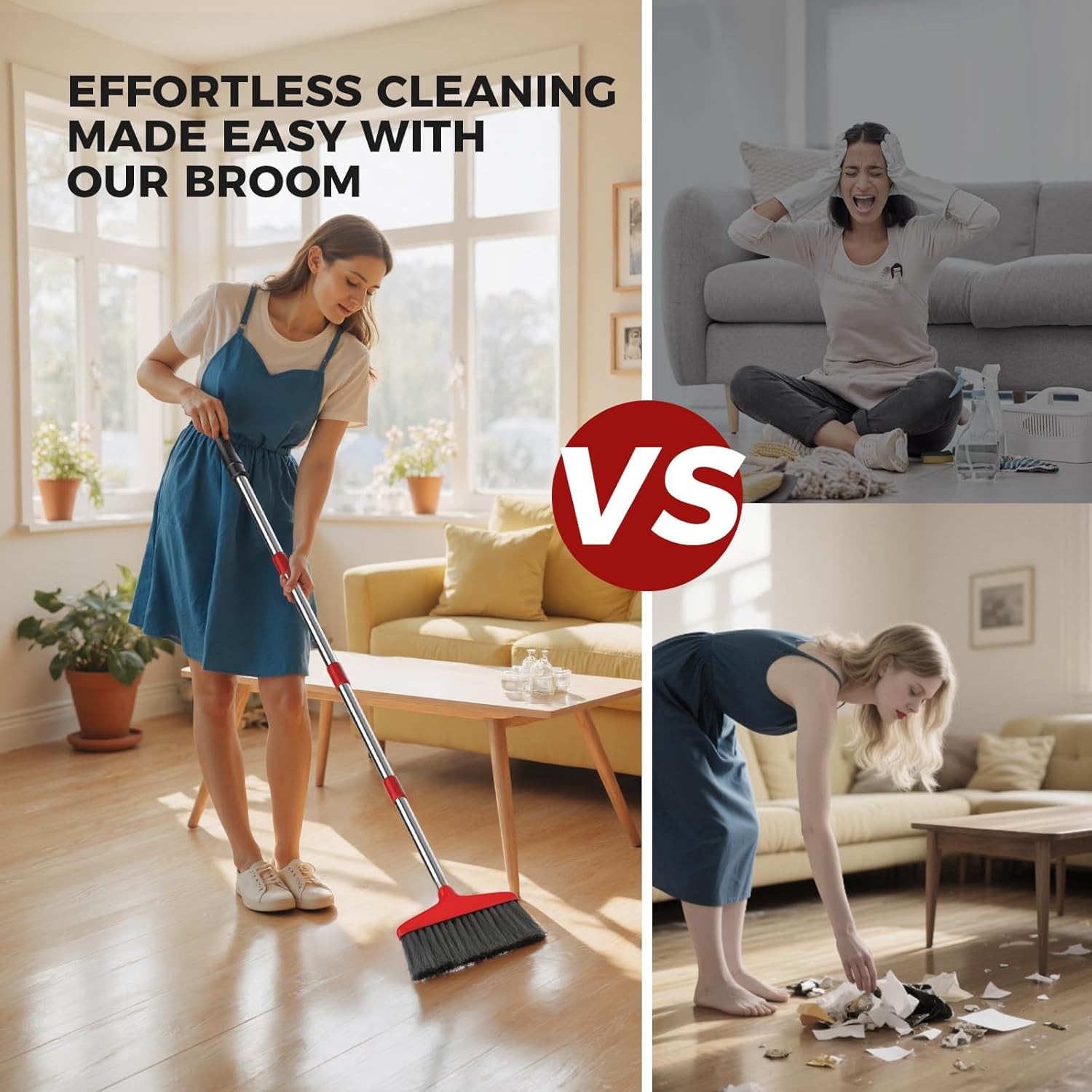 Handy Broom, Indoor/Outdoor Brooms, Duty Kitchen Broom, for Home Gara