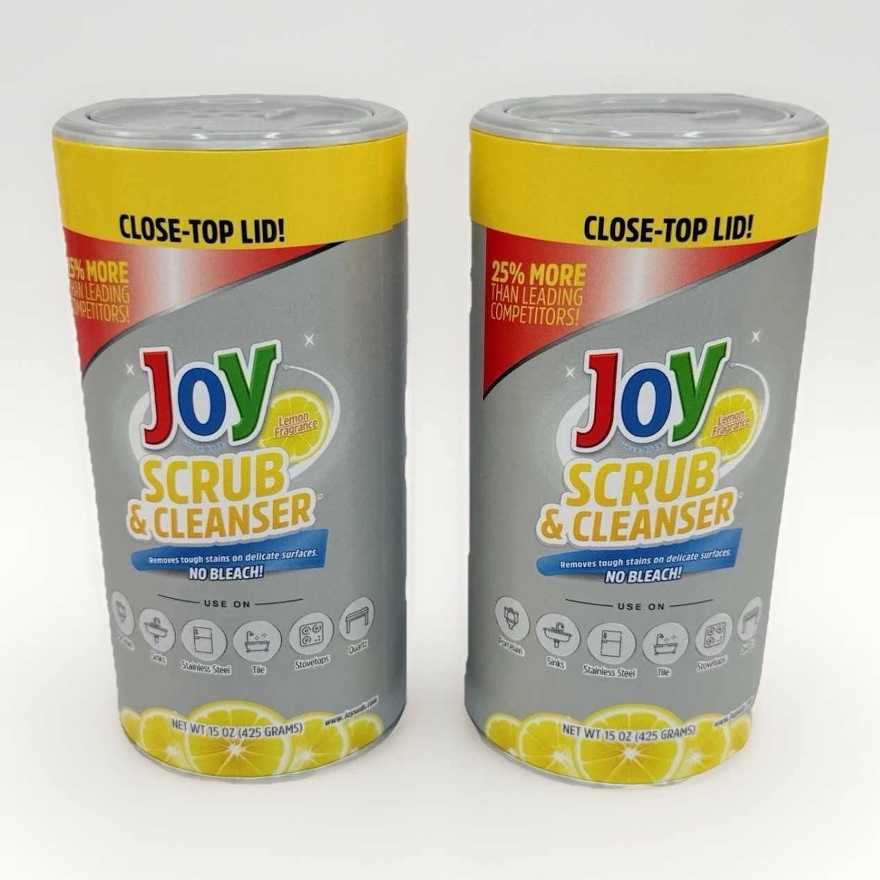 2 New Joy Lemon Scent Scrub Powder 15 Oz Cleanser Discontinued Cleaning Product