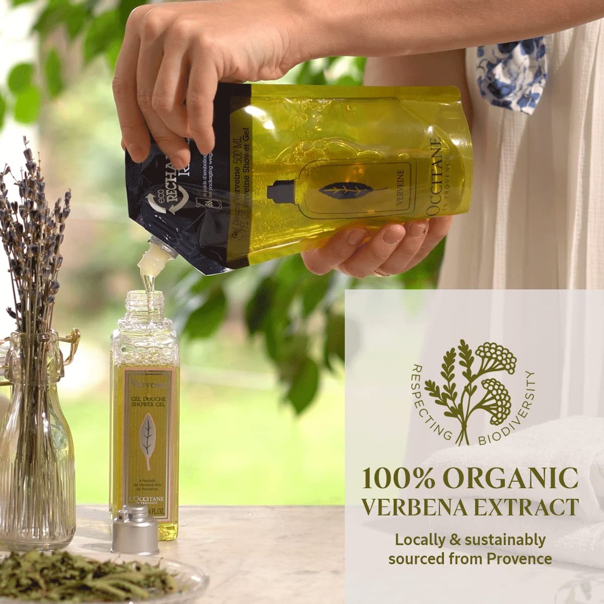 L’OCCITANE Bath & Shower Gel, Daily Foaming Body Wash Gently Cleanses, Moistur