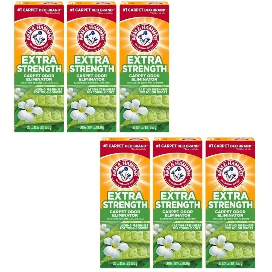 6 Arm & Hammer Extra Strength Carpet Odor Eliminator & Lasting Fragrance 30 oz