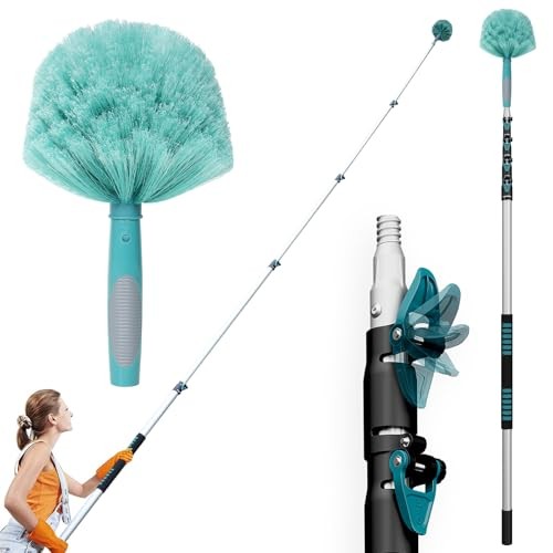 30 Feet High Reach Cobweb Duster with 6-24Ft Extension Pole, Webster 24FT POLE