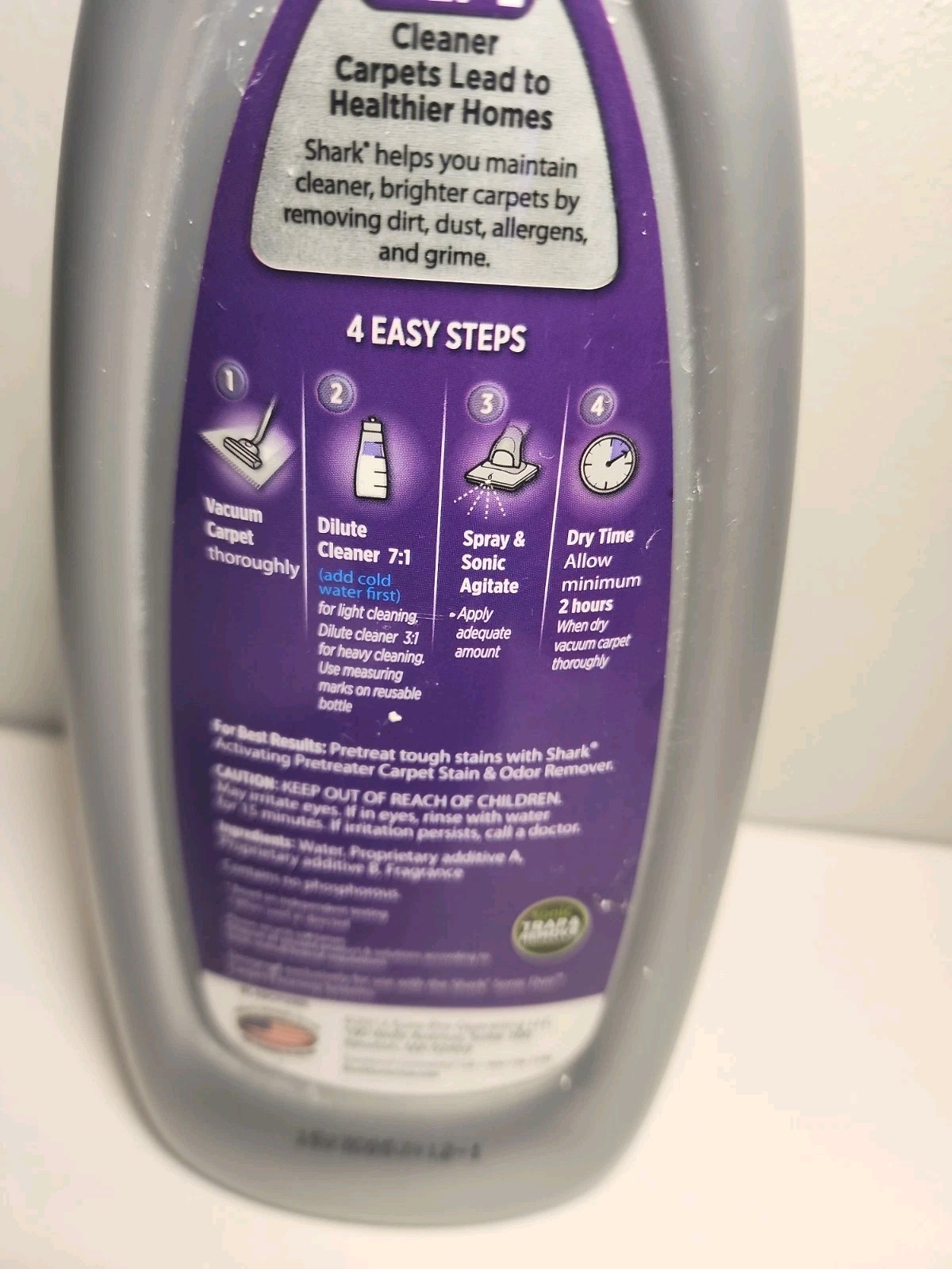 SHARK Carpet Shampoo Low Moisture No Rinse English Lavender 28 fl oz New Sealed