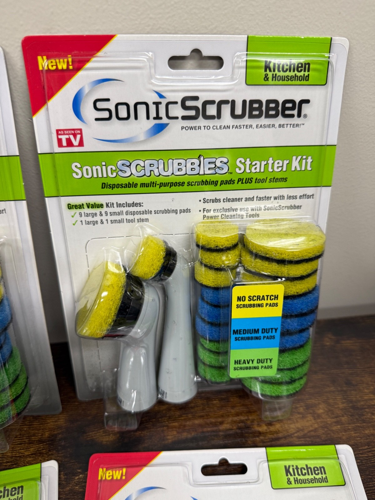 6 Sonic Scrubber Brushes Scrubbies Refills Starter Kit Kitchen & Household