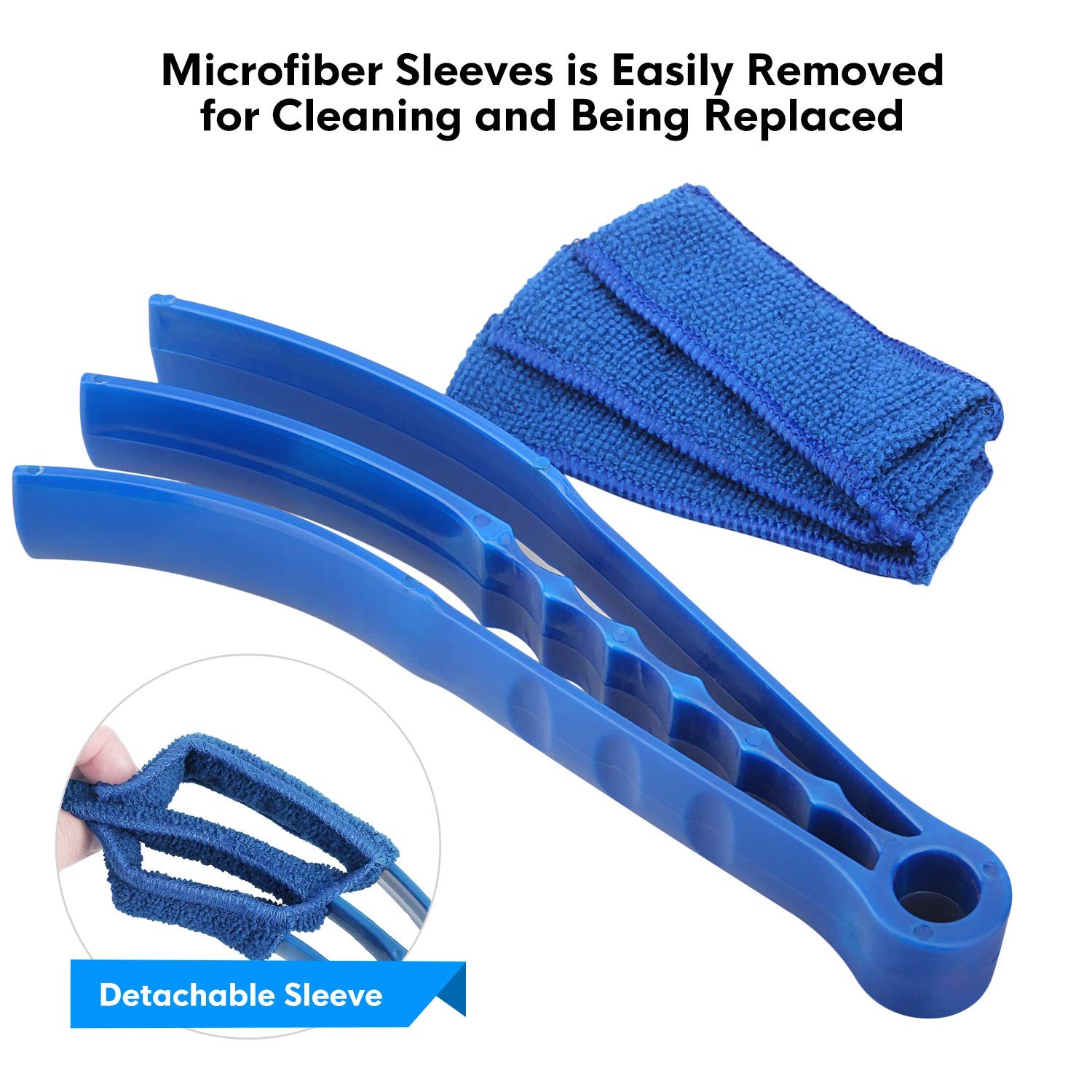 Window Blind Cleaner Duster Brush Kit 2 Pack Brush with 6 Microfiber Sleeves …
