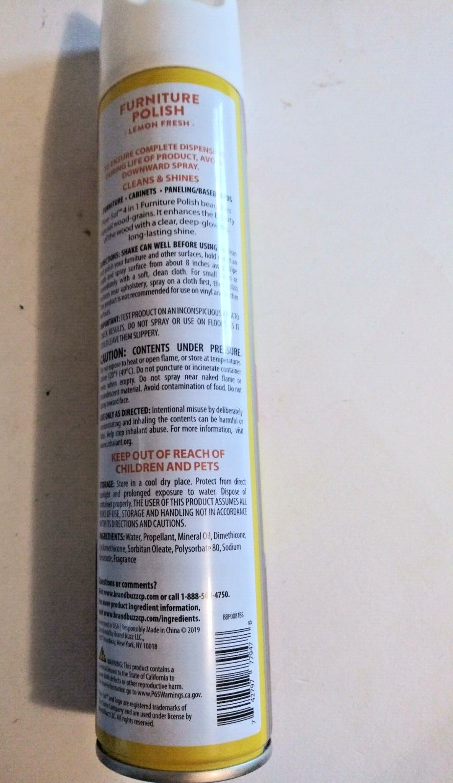 Pine-Sol Furniture Polish 4 in 1 12.7oz Aerosol Can LEMON Scent 4pc Lot