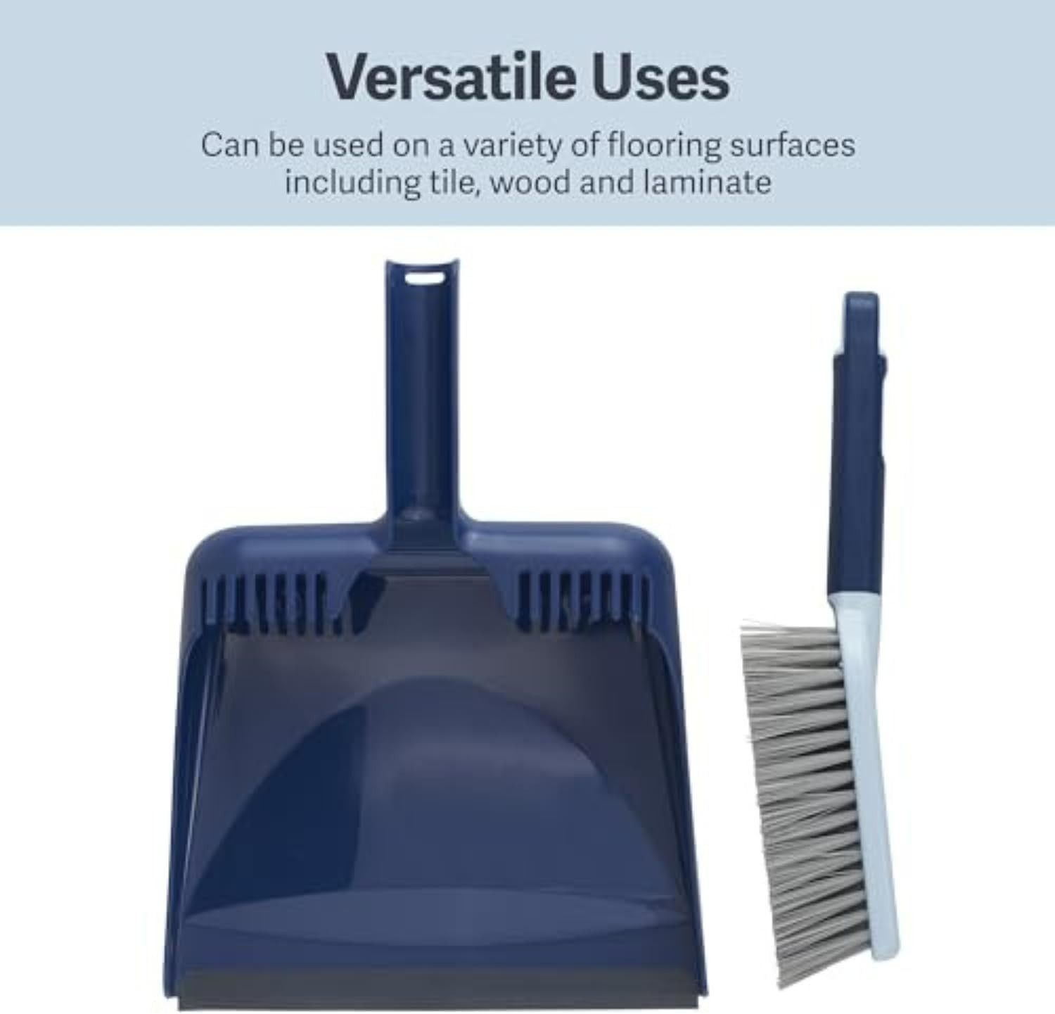 Wayclean Handheld Angled, Medium, Grey Dustpan and Brush Set, Green and Taupe