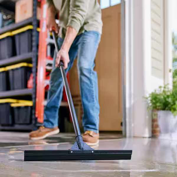 20 In. Plastic Rubber Floor Squeegee with 52 In. Handle