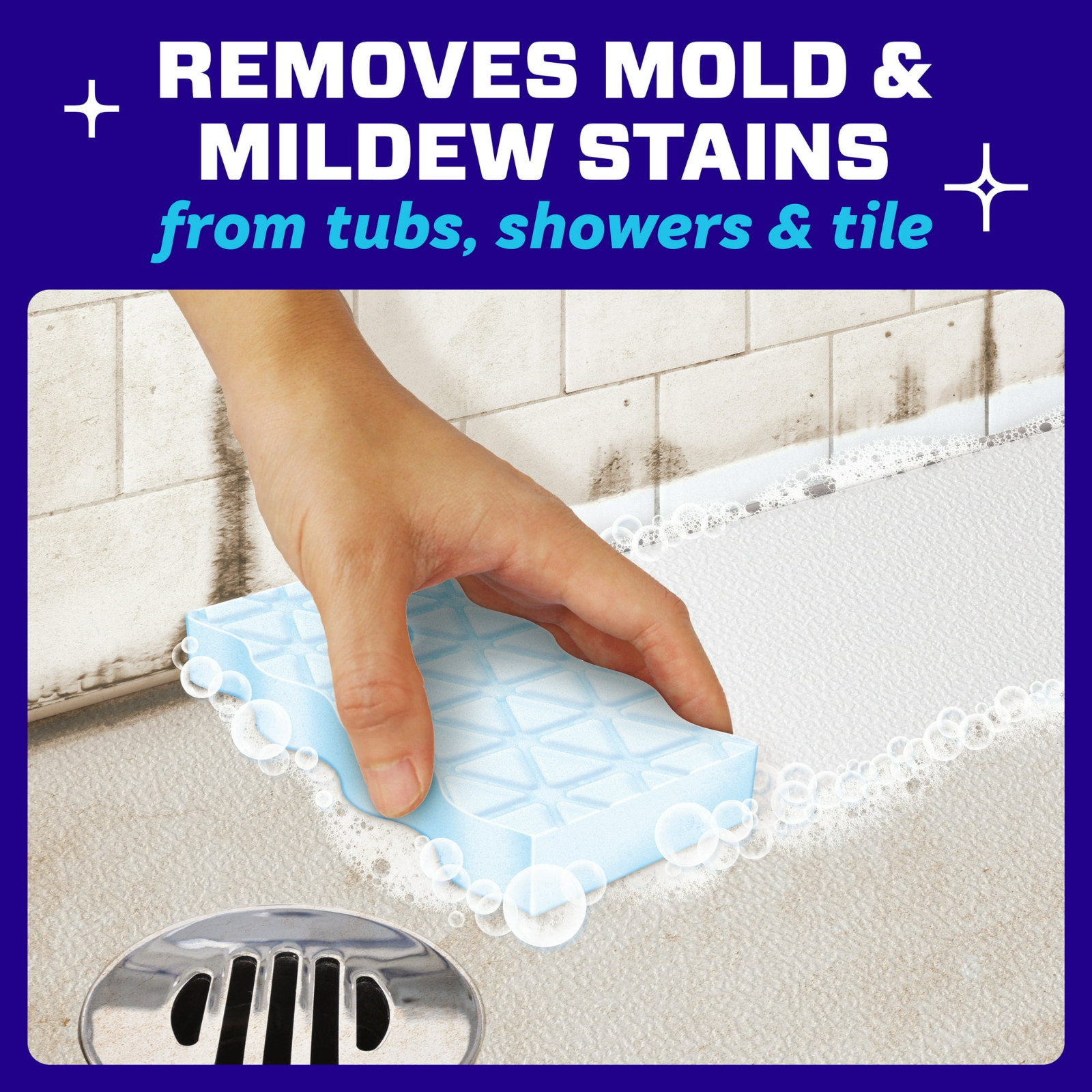 Mr. Clean Magic Eraser Bathroom Cleaner Lavender 2-in-1 Soap Scum, 7 Count