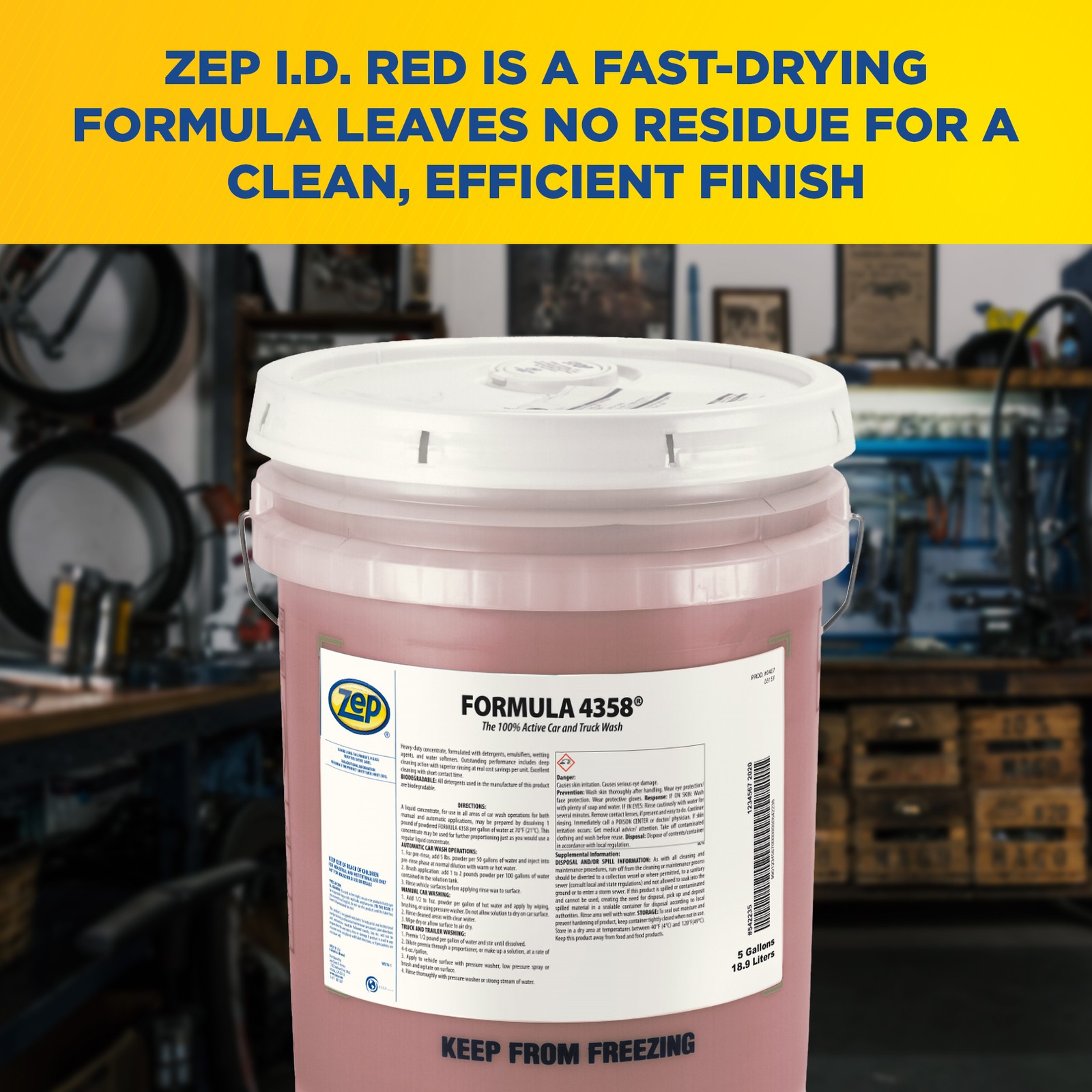 Zep Formula 4358 Heavy-Duty Powdered Car and Truck Wash – 1 Pail – 40737