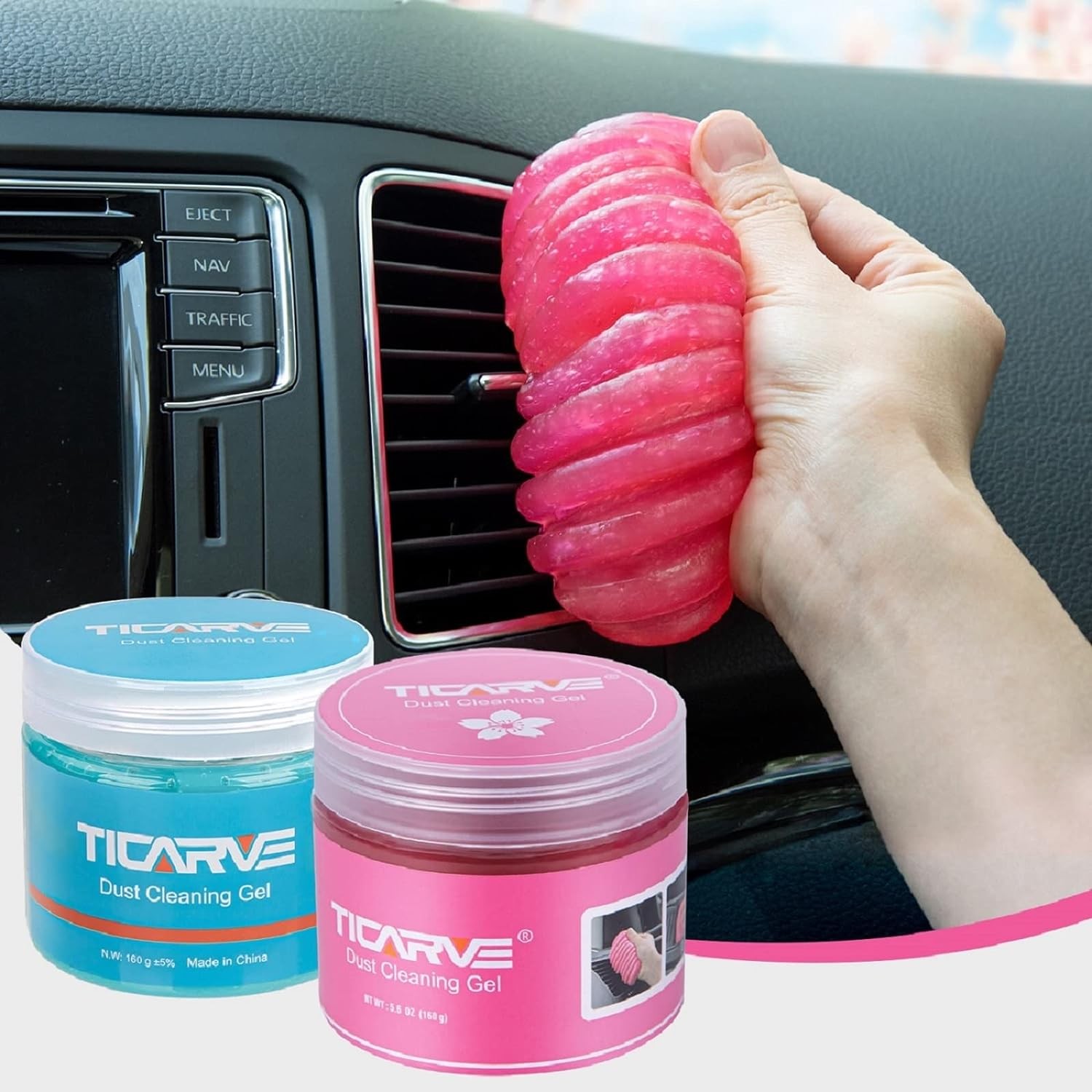 TICARVE 2 Pack Blue Rose Cleaning Gel Car Putty Slime 320g