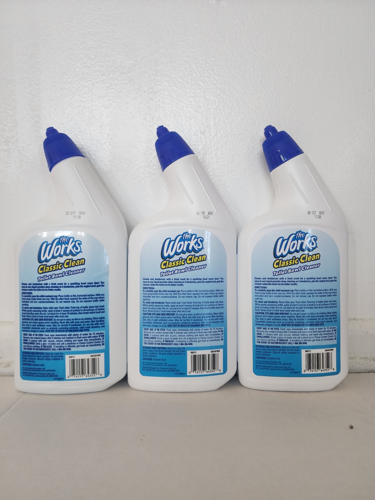 The Works Classic Clean Toilet Bowl Cleaner Cleans & Deodorizes, 3 x 24 fl oz