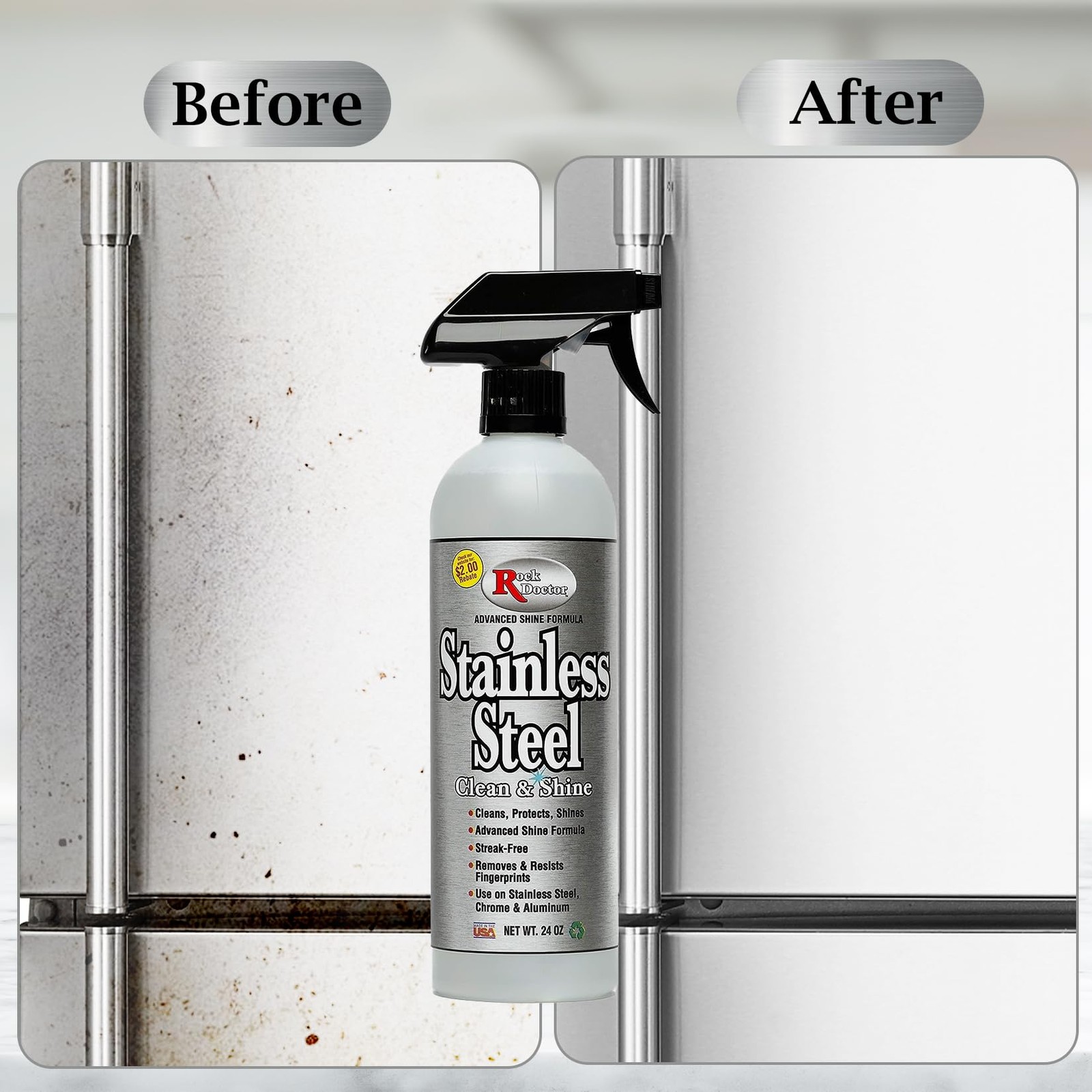 Rock Doctor Stainless Steel Cleaner Protectant 24oz Multi Surface Spray