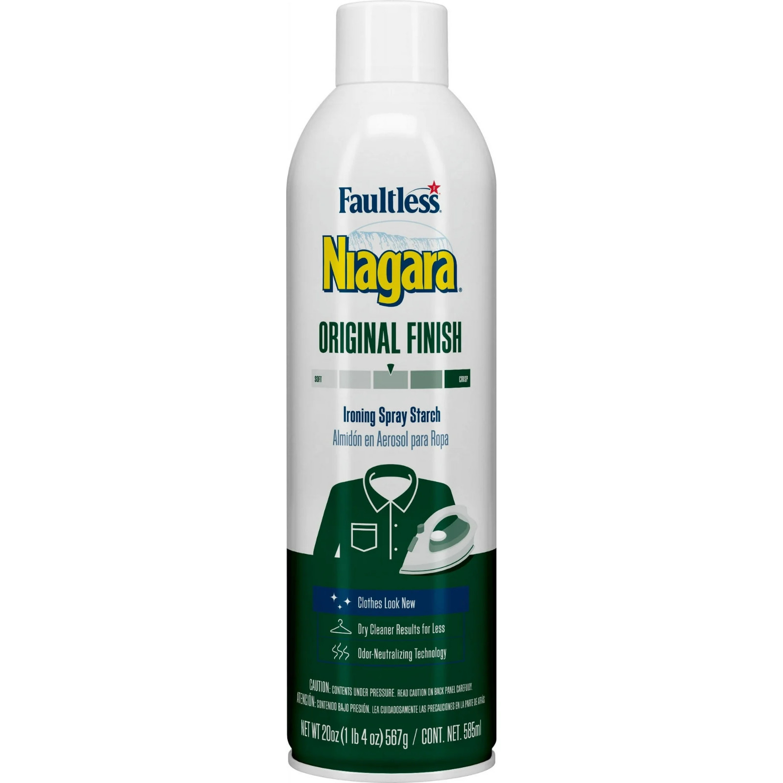 4X Faultless Niagara Original Finish Ironing Spray Starch 20 oz Odor Removing