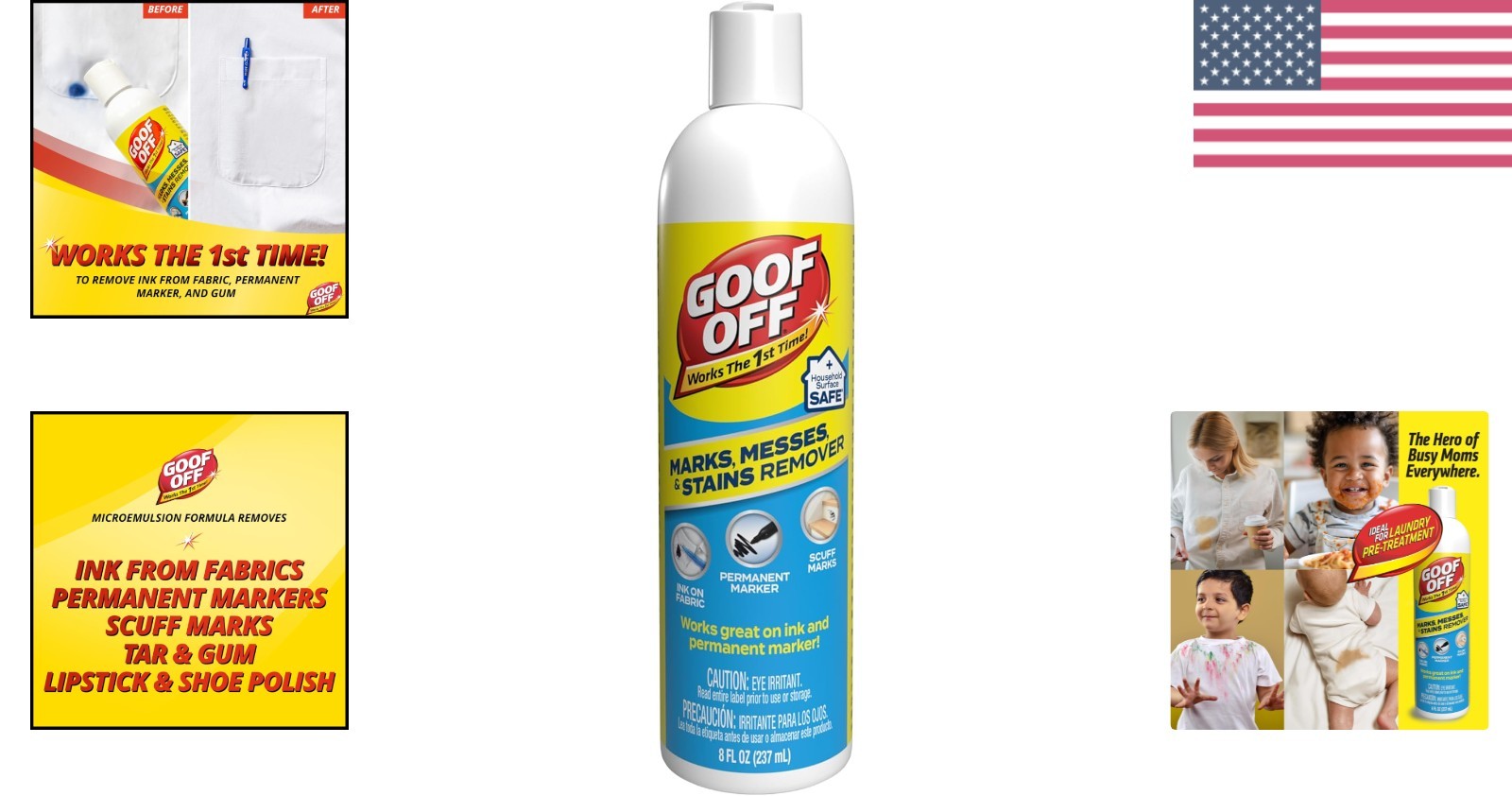 Marks, Messes & Stains Remover – Safe & Effective 8 fl. oz. Spray for Families