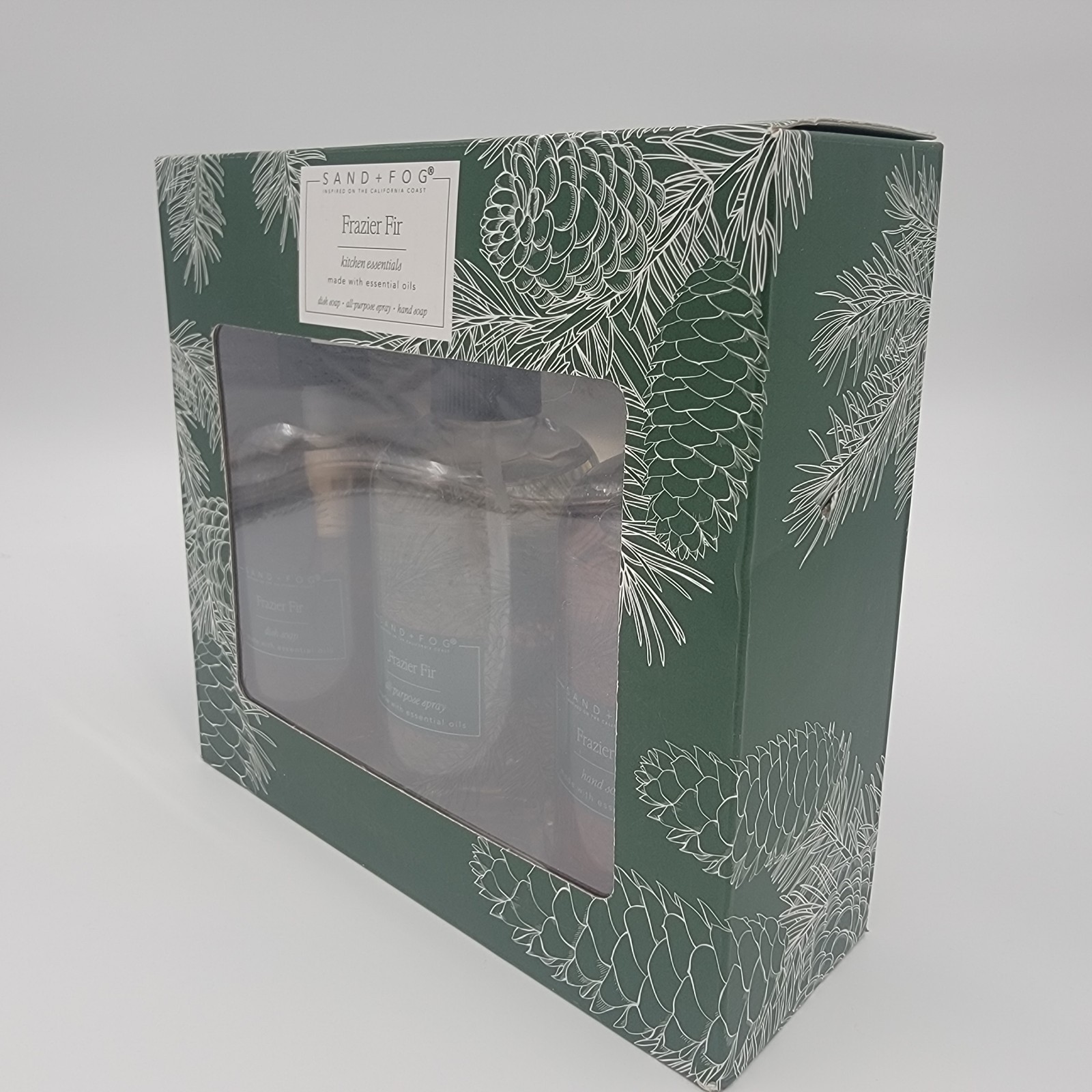 Sand + Fog FRAZIER FIR Kitchen Essentials 3 Piece Gift Set 10 Oz. Each Soap/Spra
