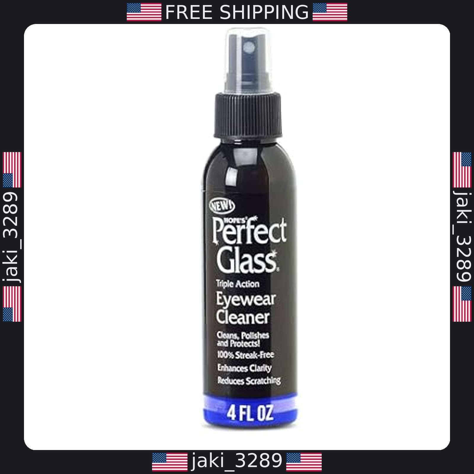HOPE’S Perfect Glass Cleaner Spray – Anti-Scratch & Anti-Glare, 4 Fl Oz