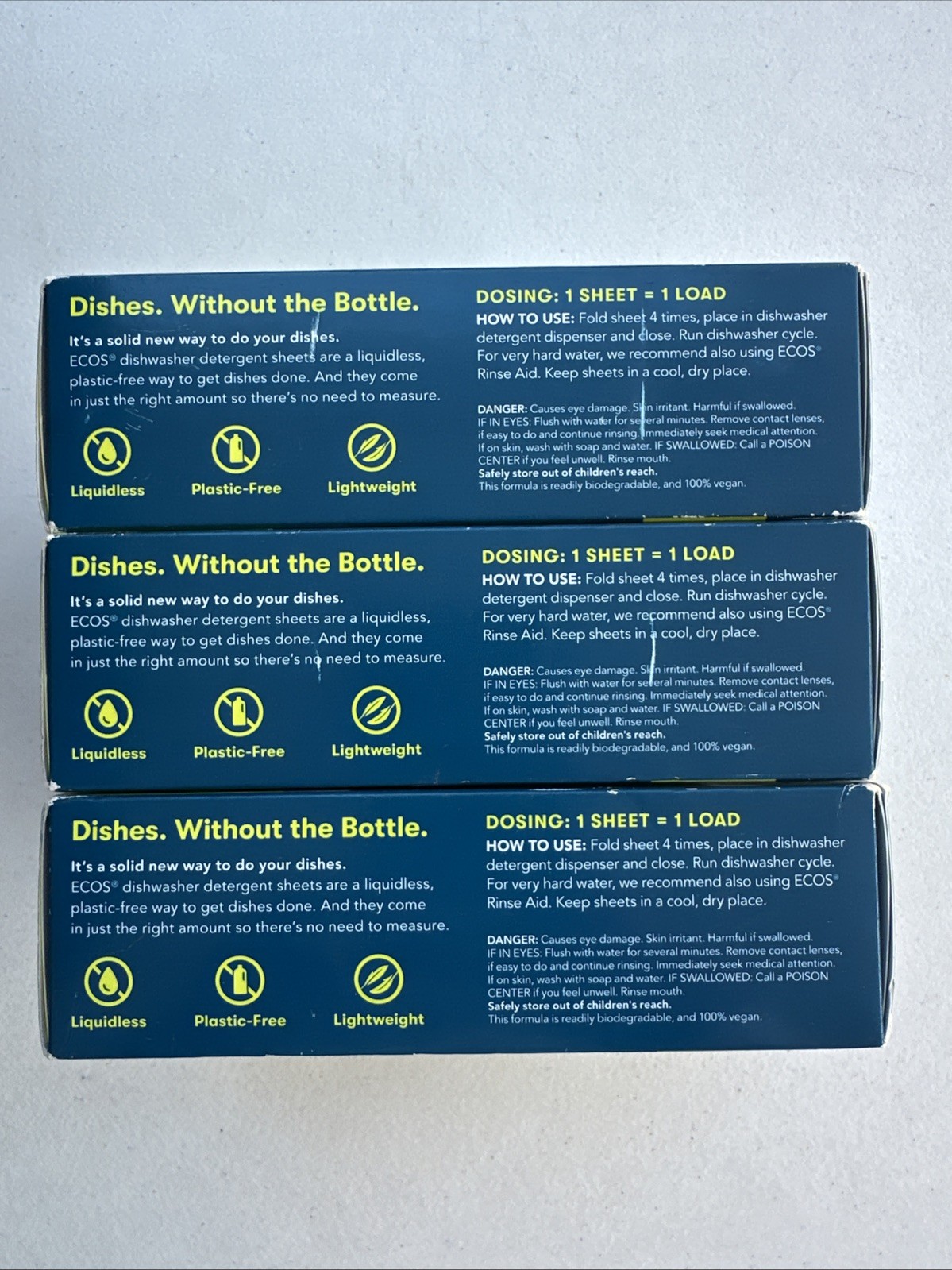 ECOS Dishwasher Detergent Sheets Plant Powered 3 Free & Clear 45 Loads Per Pack