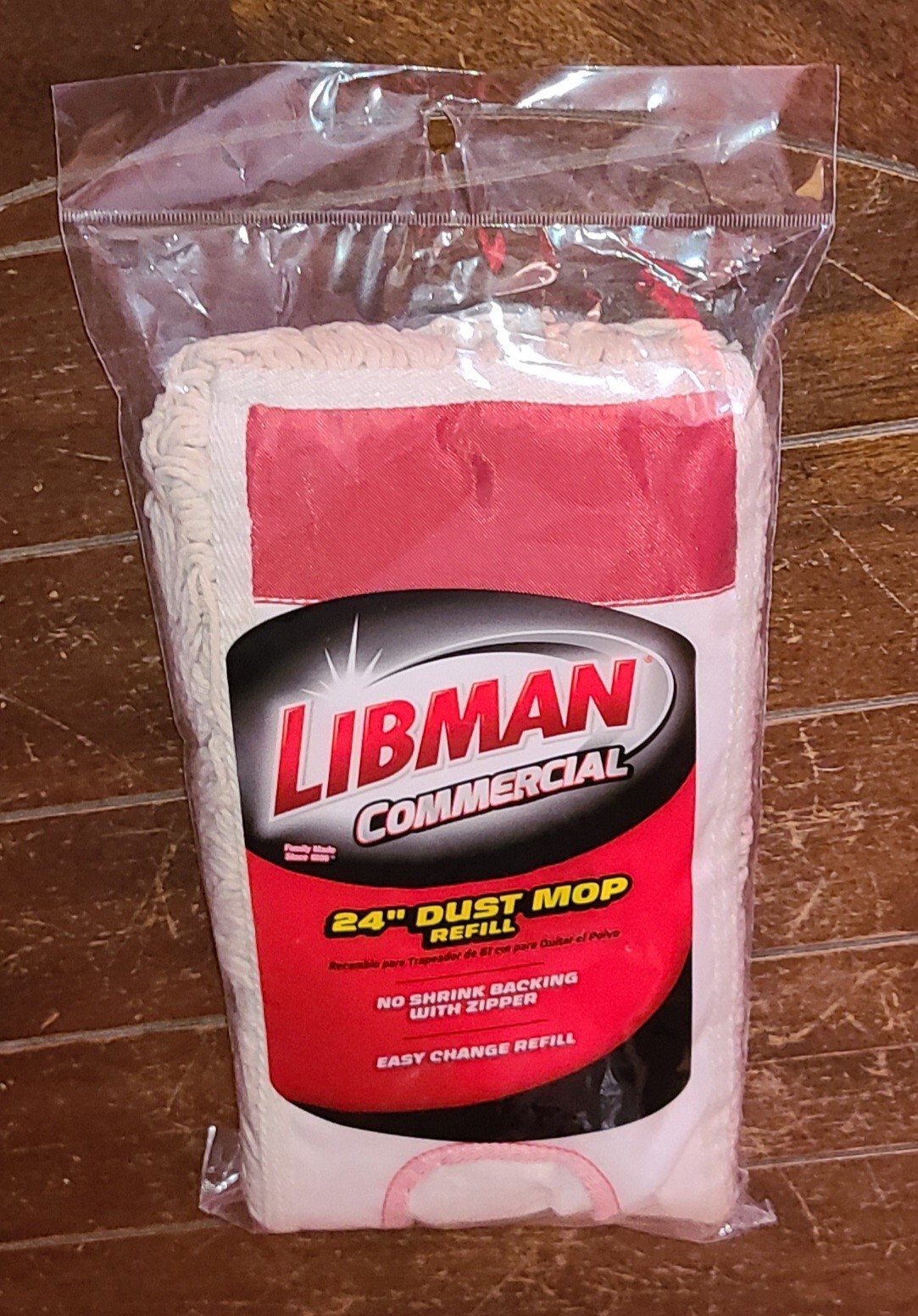 LIBMAN Commercial 24″ Dust Mop Refill – No Shrink Backing with Zipper #00923