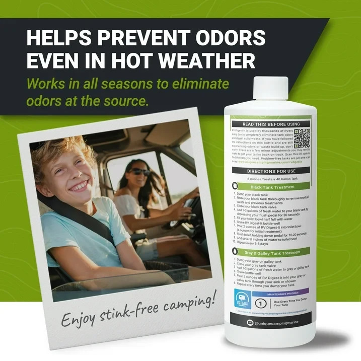 Unique RV Digest-It Holding Tank Treatment – Liquid 16 Treatments 32 Oz