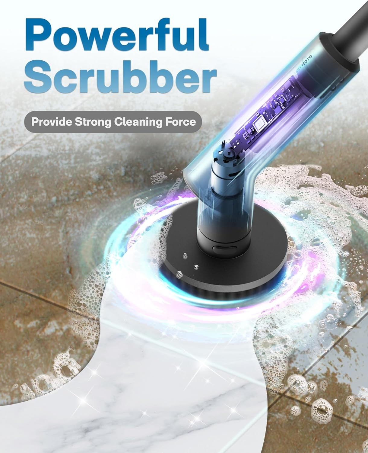 HOTO Cordless Electric Spin Scrubber, Waterproof Brush Bathroom Floor Tile
