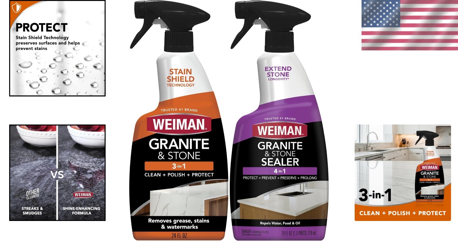 Complete Stone & Granite Cleaner and Sealer Kit – Professional Quality Care