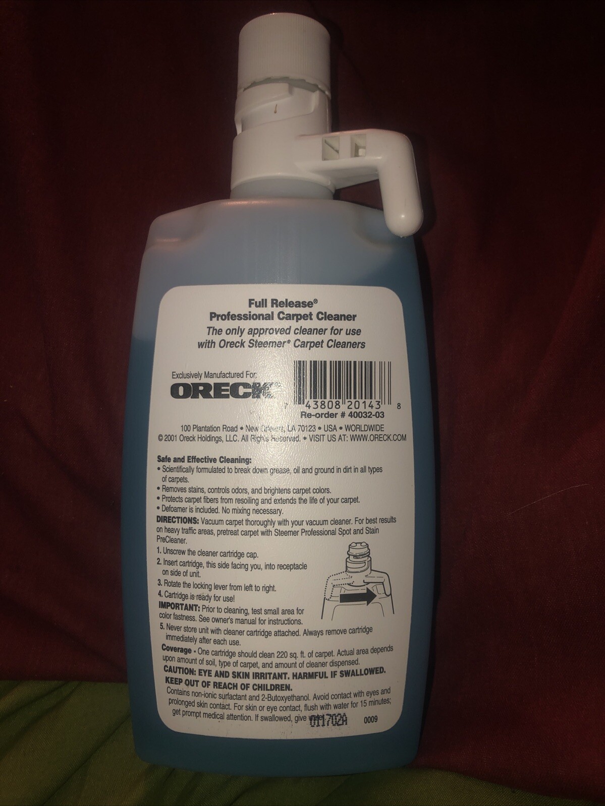 New…..Oreck Professional Full Release Carpet And Hard Floor Cleaner 15 Oz