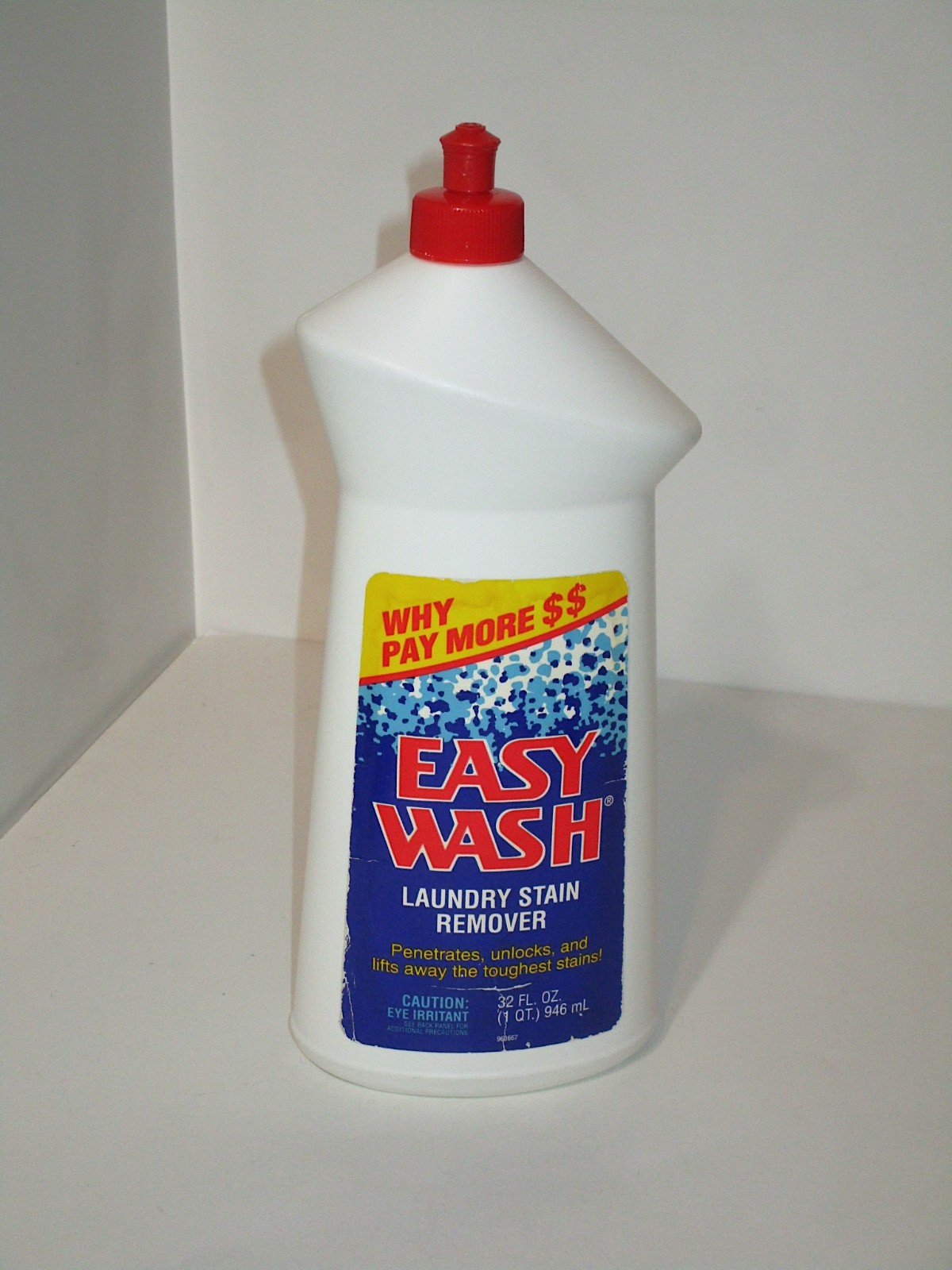 Vintage 1992 Easy Wash Laundry Stain Remover Empty Bottle for TV or Movie Prop