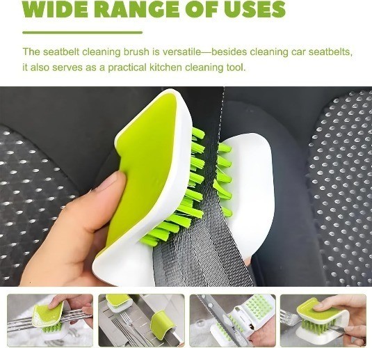 2PCS Car Seat Belt Cleaning Brush, Double Sided U-Shaped Safety B Color: 2 PCS