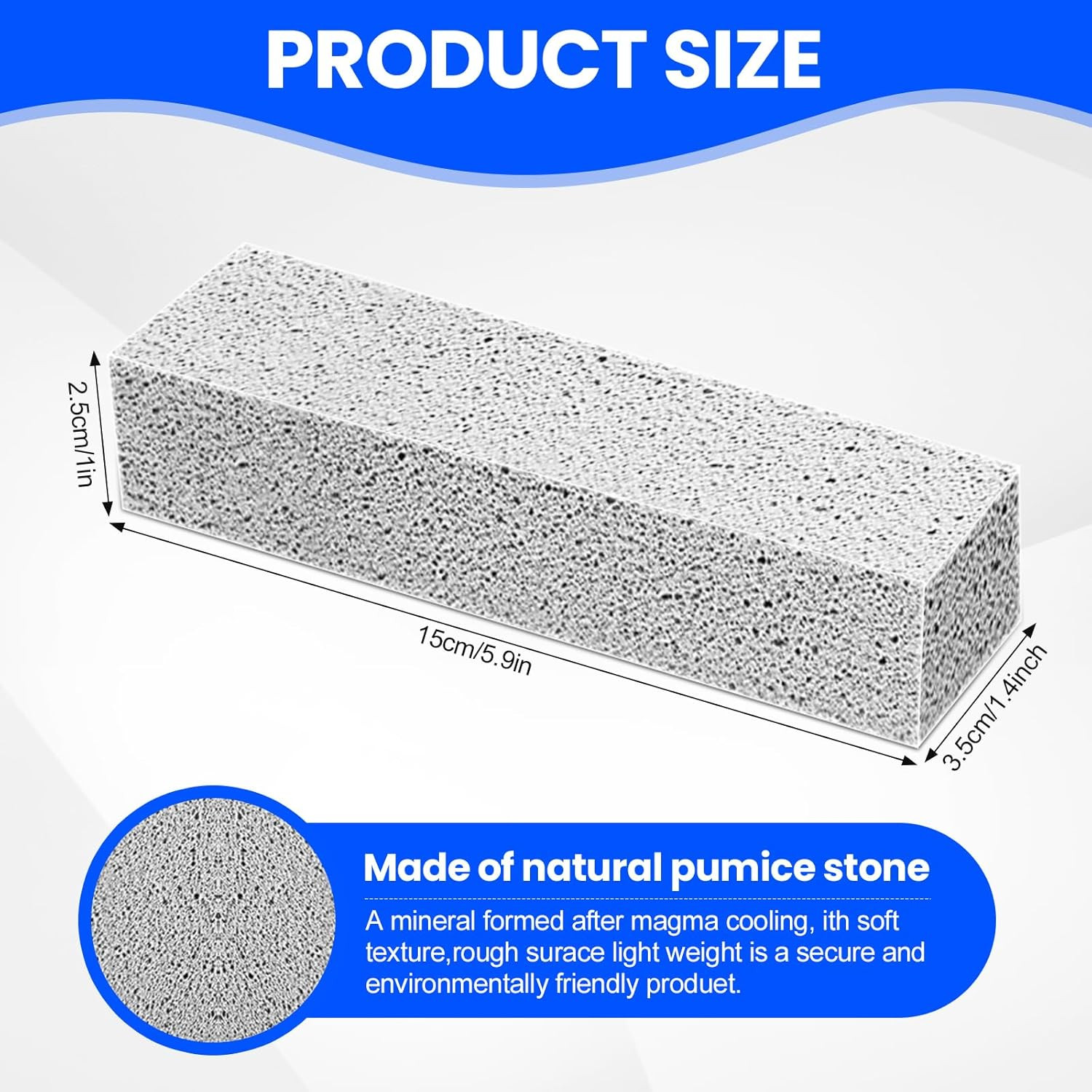 6 Pack Pumice Stone Toilet Bowl Cleaner, Pumice Stone for Cleaning, Powerfully C