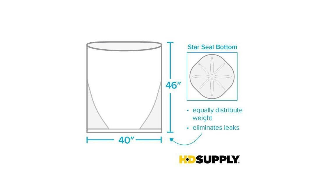 45 Gal. 0.9 mil 40 in. x 46 in. Black Can Liner BLK – pack of 100