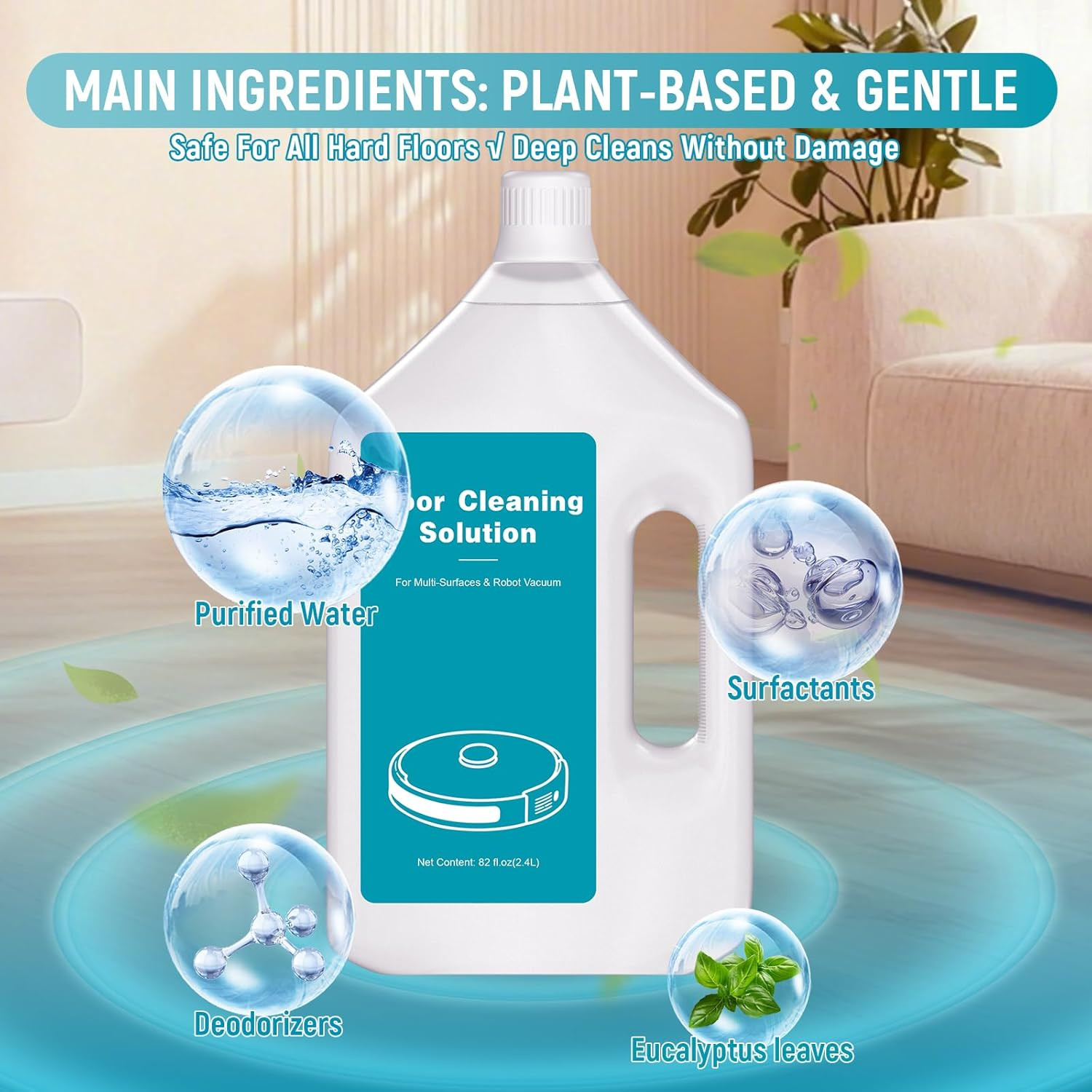 82 FL OZ/2.4 L Original Scented Floor Cleaning Solution Compatible with Dreame