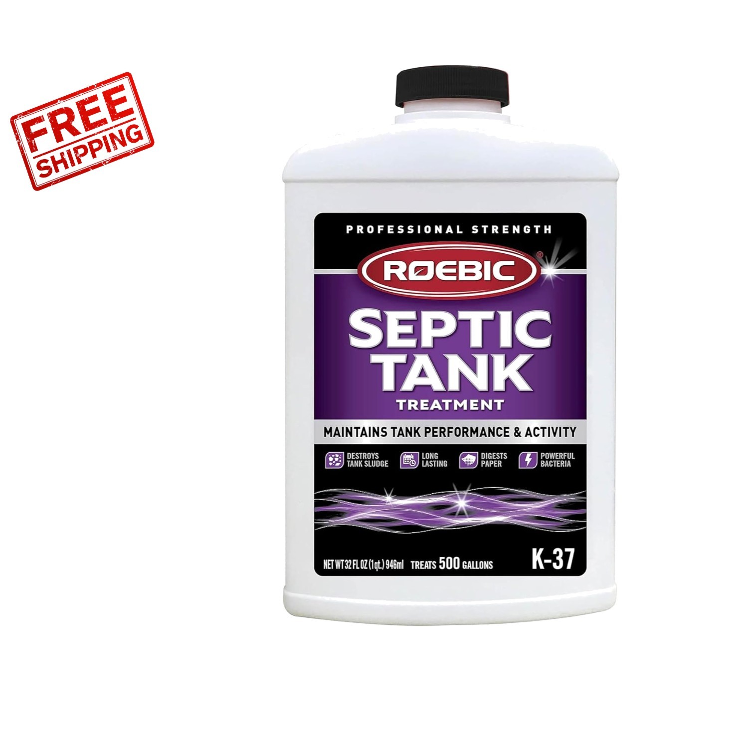 Septic System Treatment – 32 Fl Oz Enzymatic Formula for Odor & Clog Removal