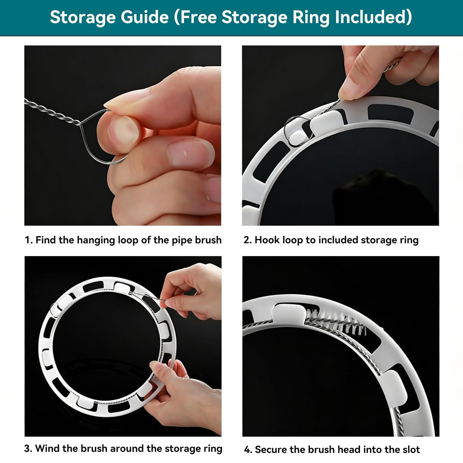 2 Pack Flexible Drain Cleaning Kit – 160″ Stainless Steel Brush & 80″ Spring Aug