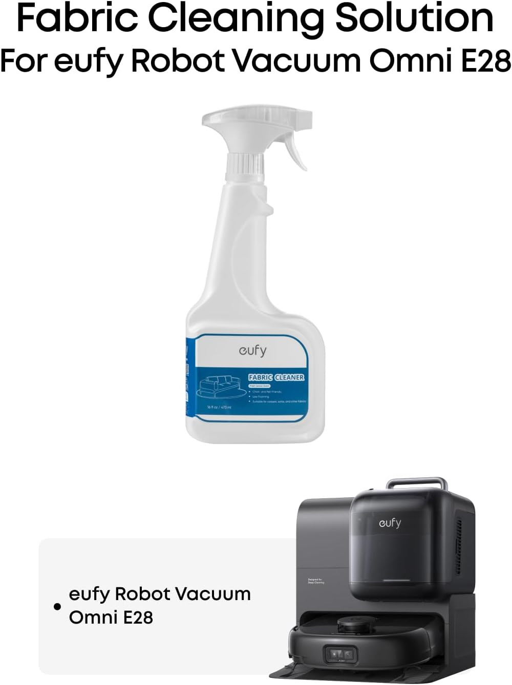 eufy Fabric Cleaner, Ready to Use, 473 ml, Fabric Cleaner, Safe, Compatible with