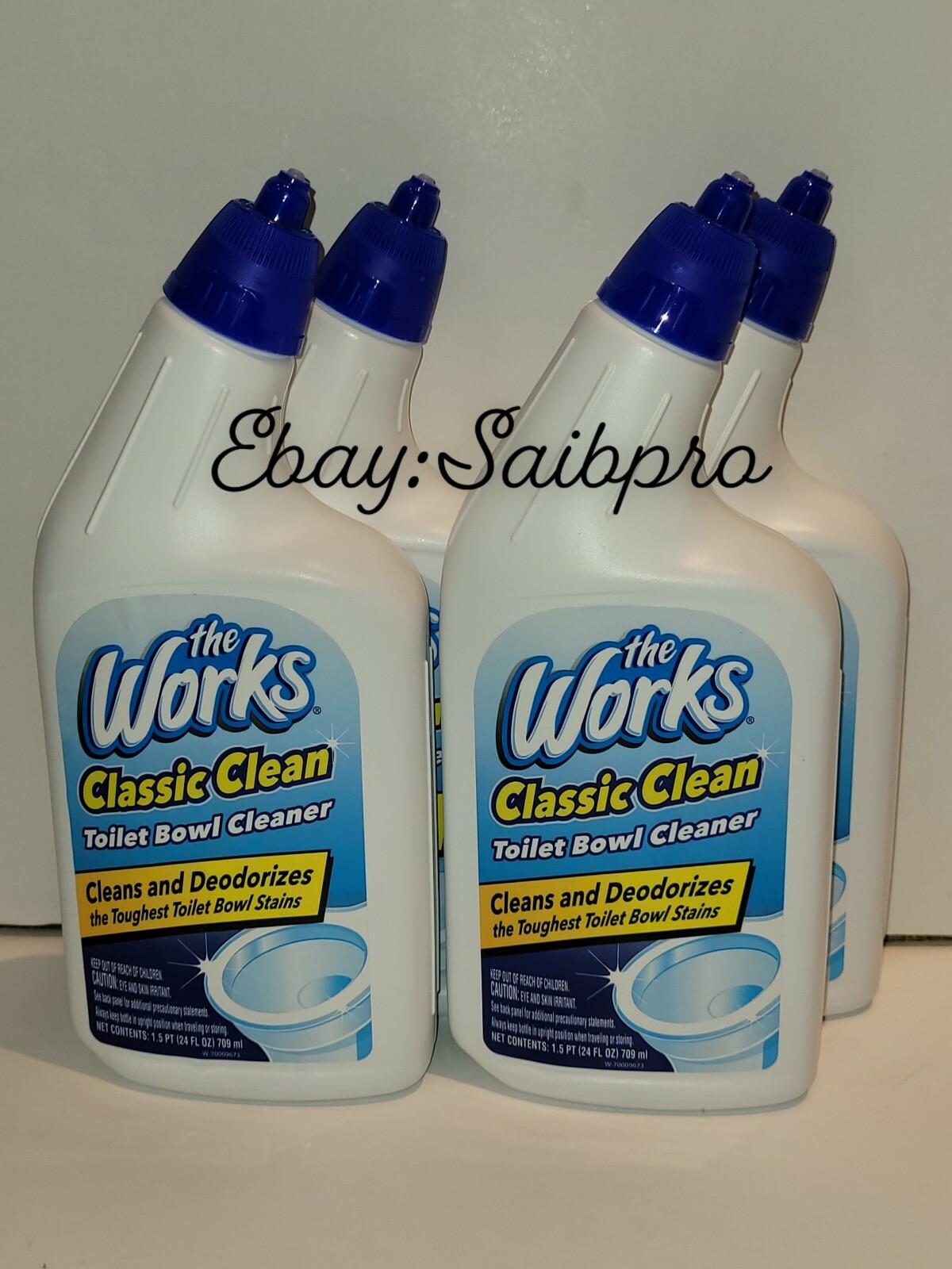 4 Packs The Works Toilet Bowl Cleaner 24oz each FAST SHIPPING