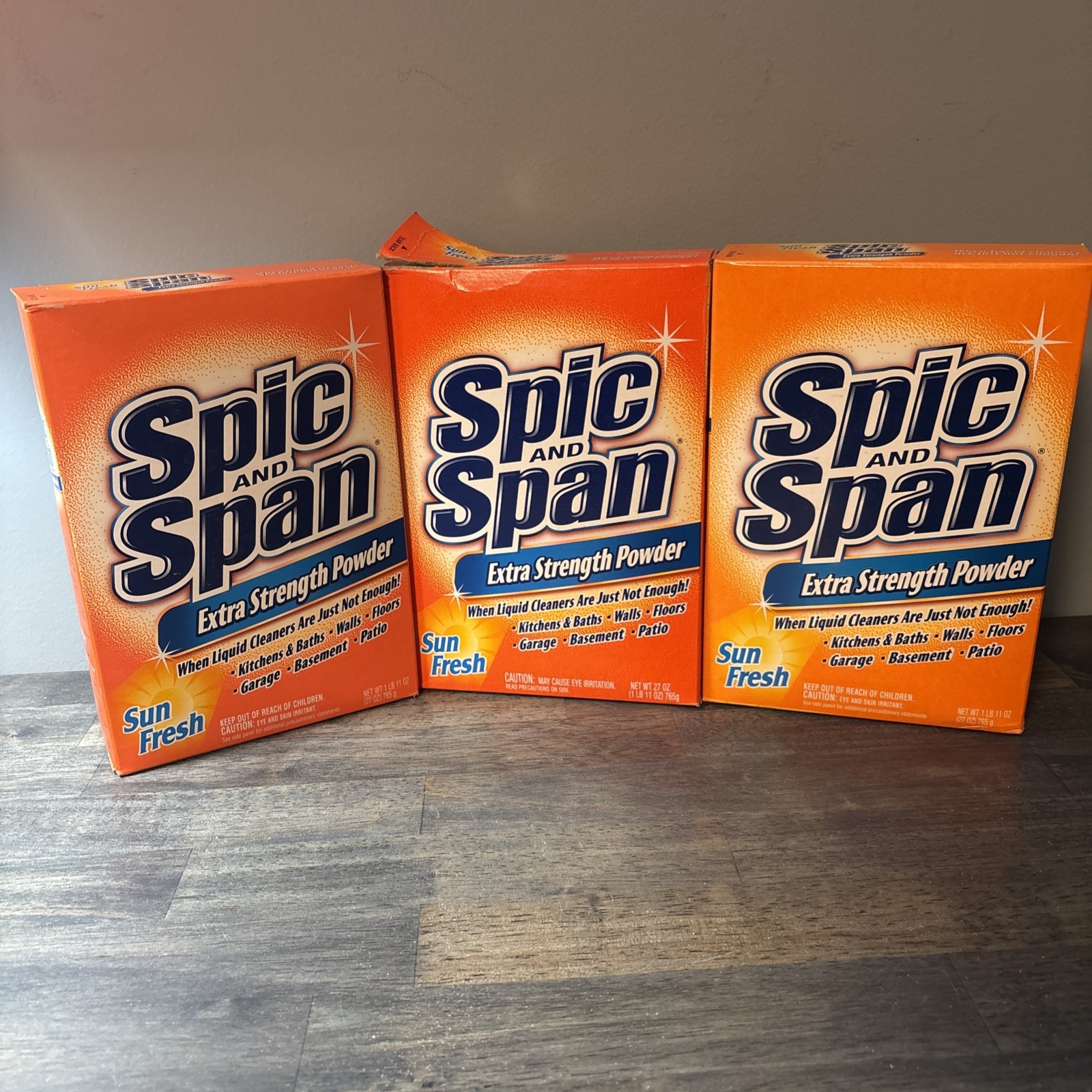 (3) Spic And Span Extra Strength Powder Sun Fresh 27oz Boxes Discontinued Read
