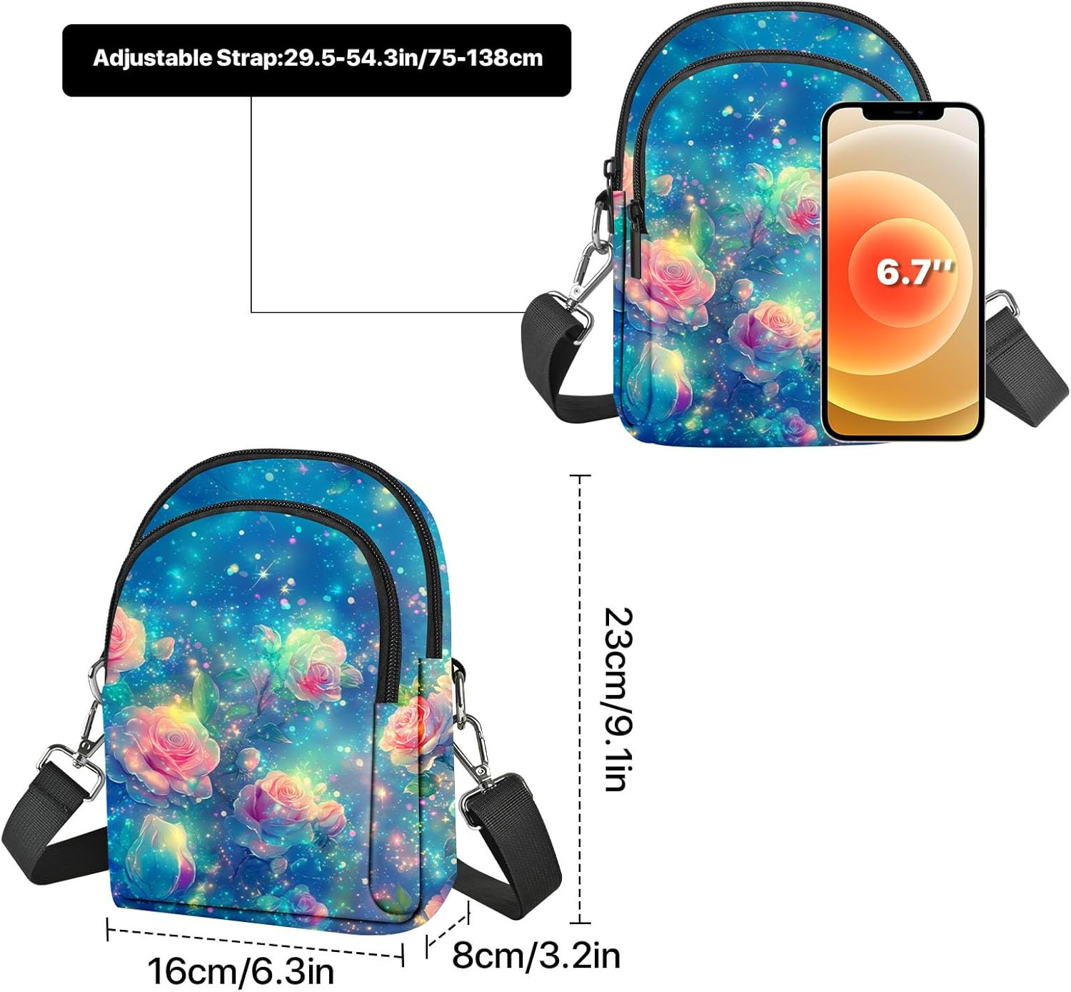 Small Crossbody Bag for Women Cell Phone Purse with Adjustable Strap Shoulder Pu